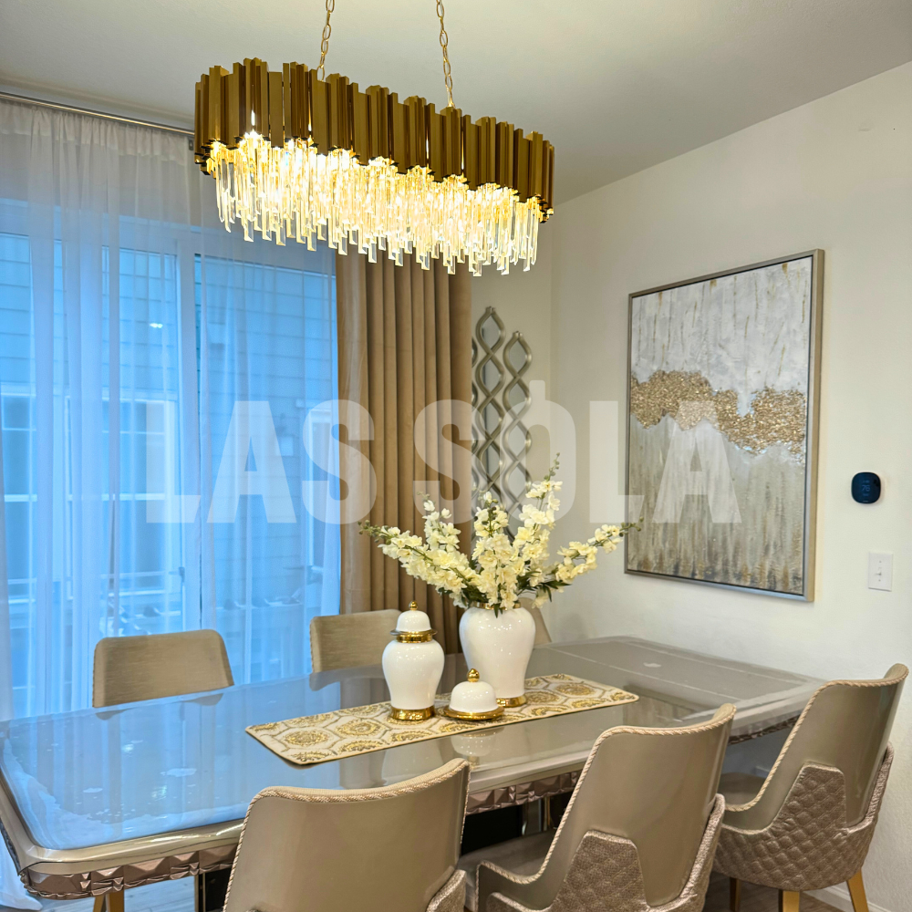 Kristy Nordic Postmodern Luxury Gold Crystal Chandelier for Dining Room & Living Room - Neutralighting