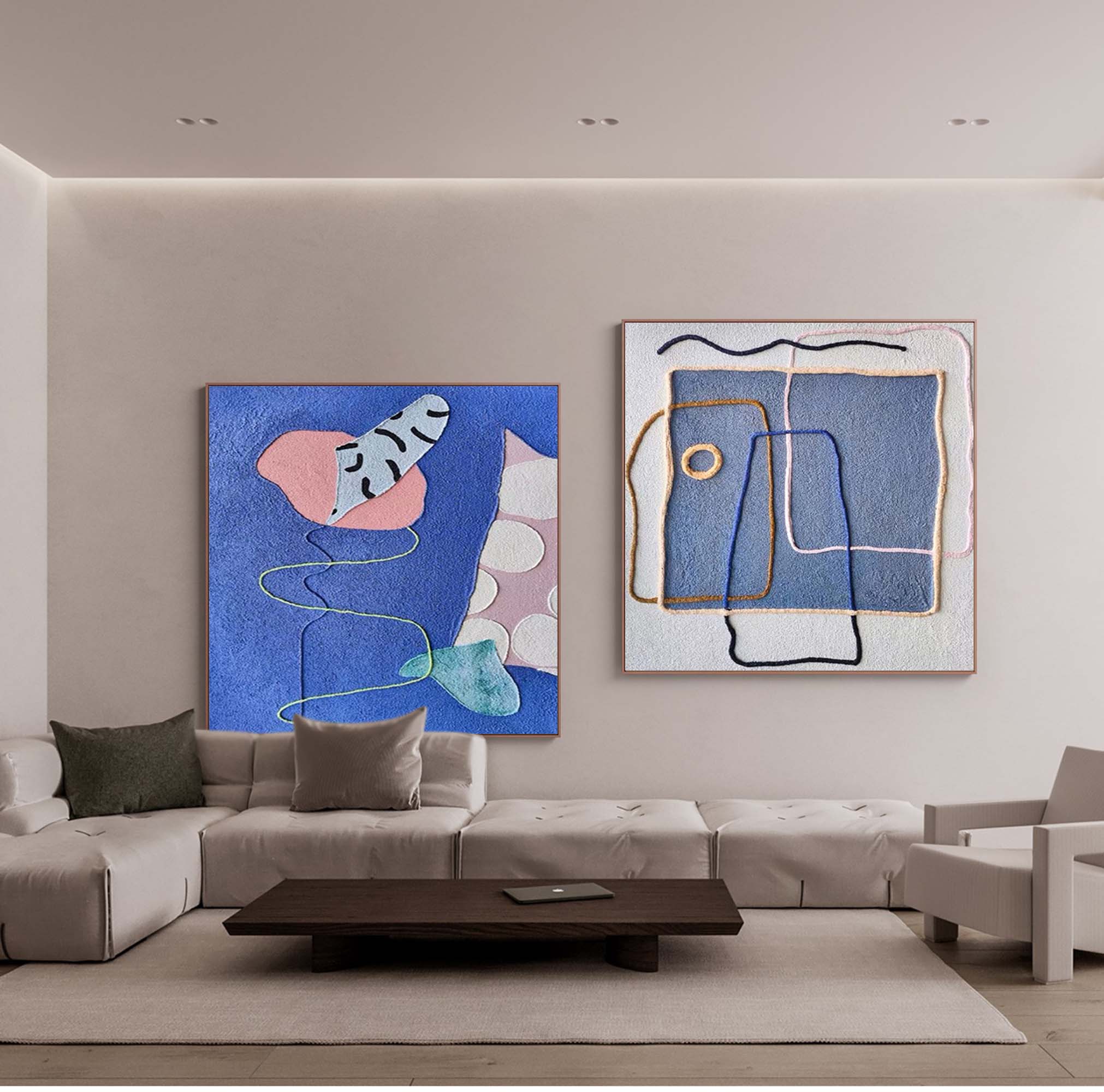Abstract Canvas Art AB053 - Neutralighting