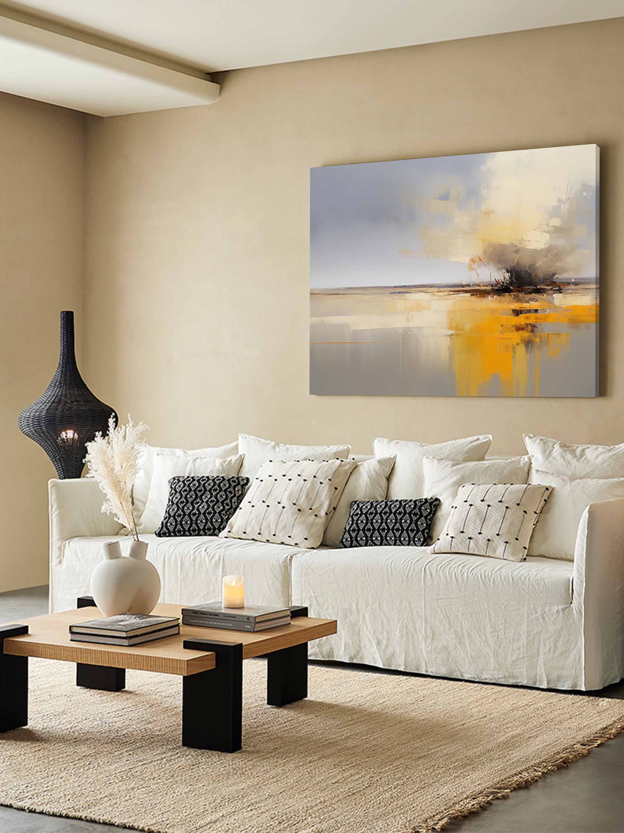 Abstract Canvas Art AB057 - Neutralighting