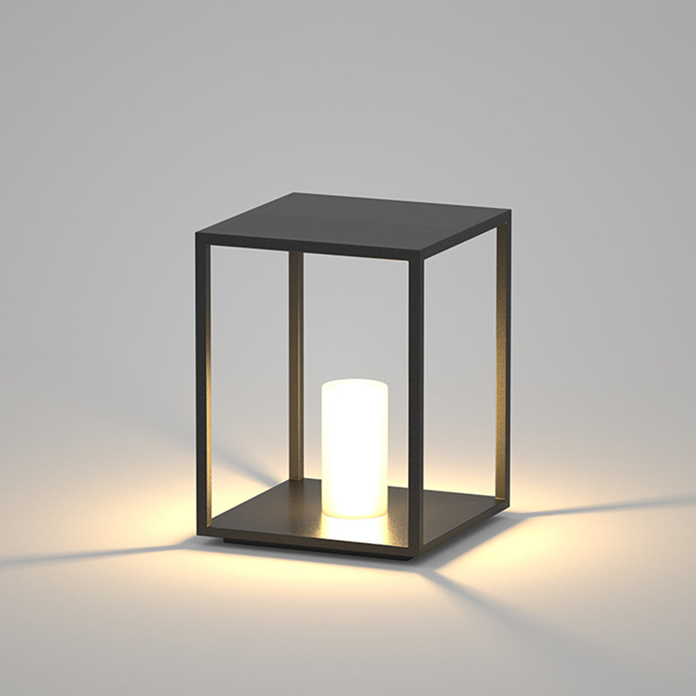 Ray Minimalist Rectangular Metal Solar Outdoor Ground Lamp - Neutralighting