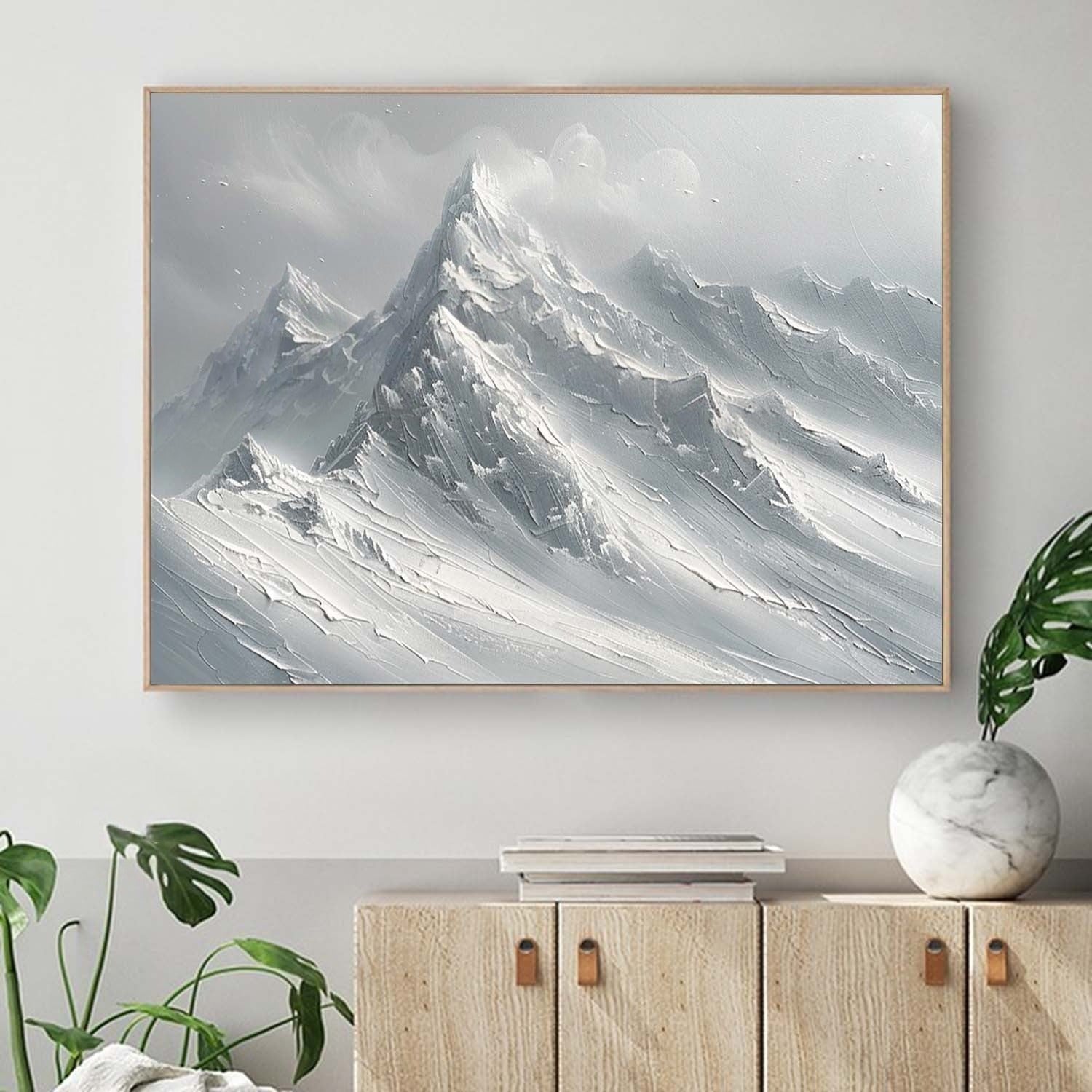 Wall Art Horizontal Monochrome Plaster