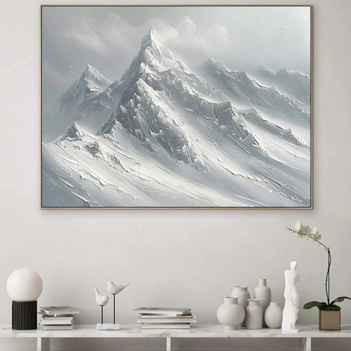 Wall Art Horizontal Monochrome Plaster