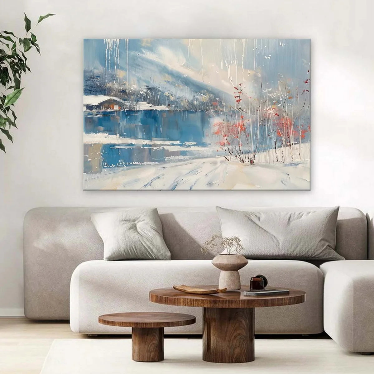 Wall Art Horizontal Winter Lakeside