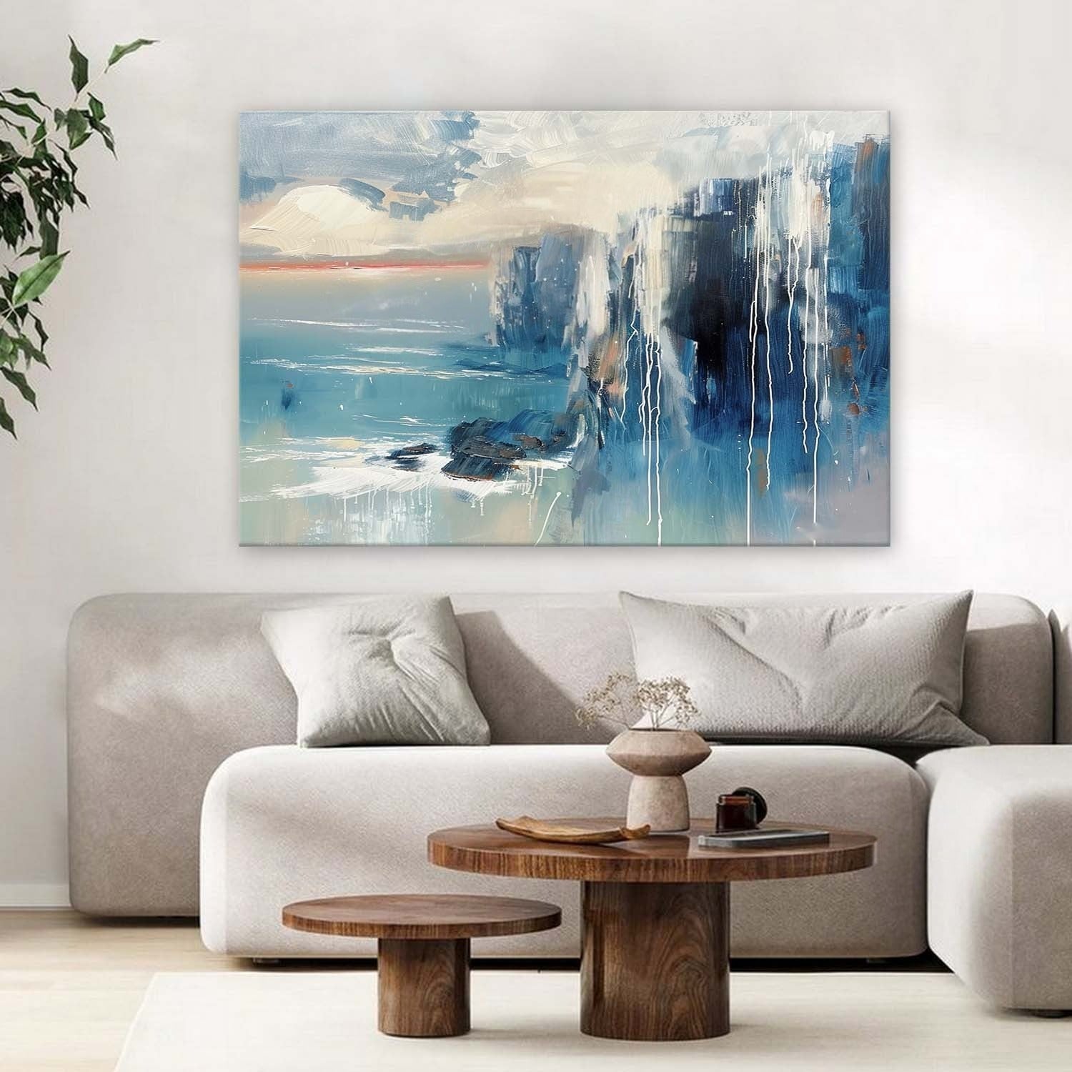 Wall Art Horizontal Abstract Coastal Cliff