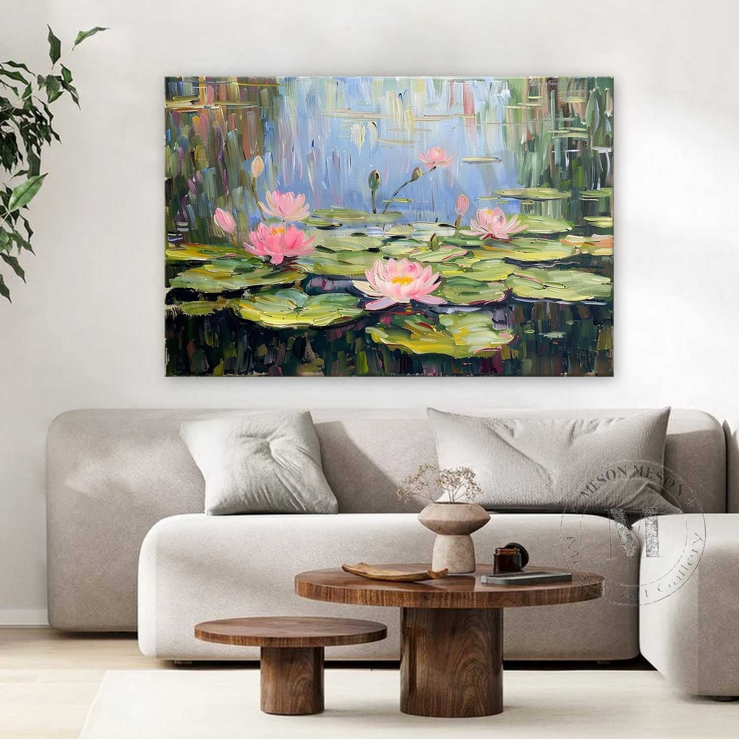 Wall Art Landscape Gradient Floral Lotus Serene