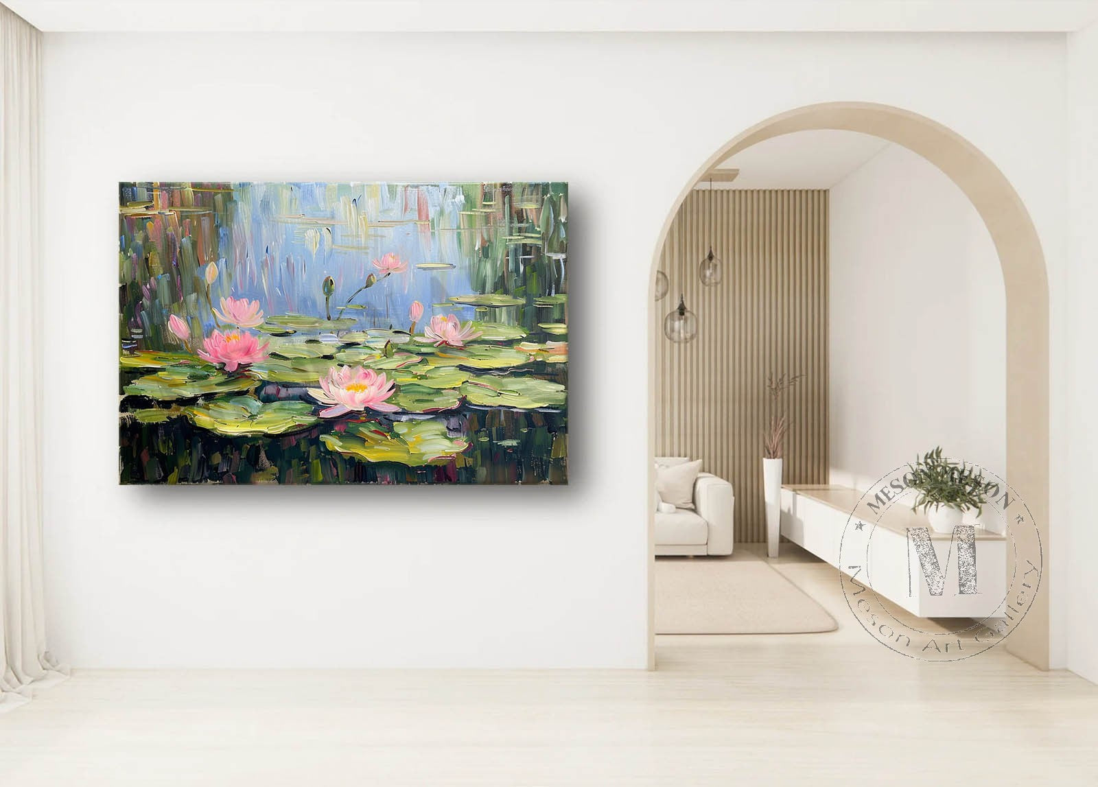 Wall Art Landscape Gradient Floral Lotus Serene