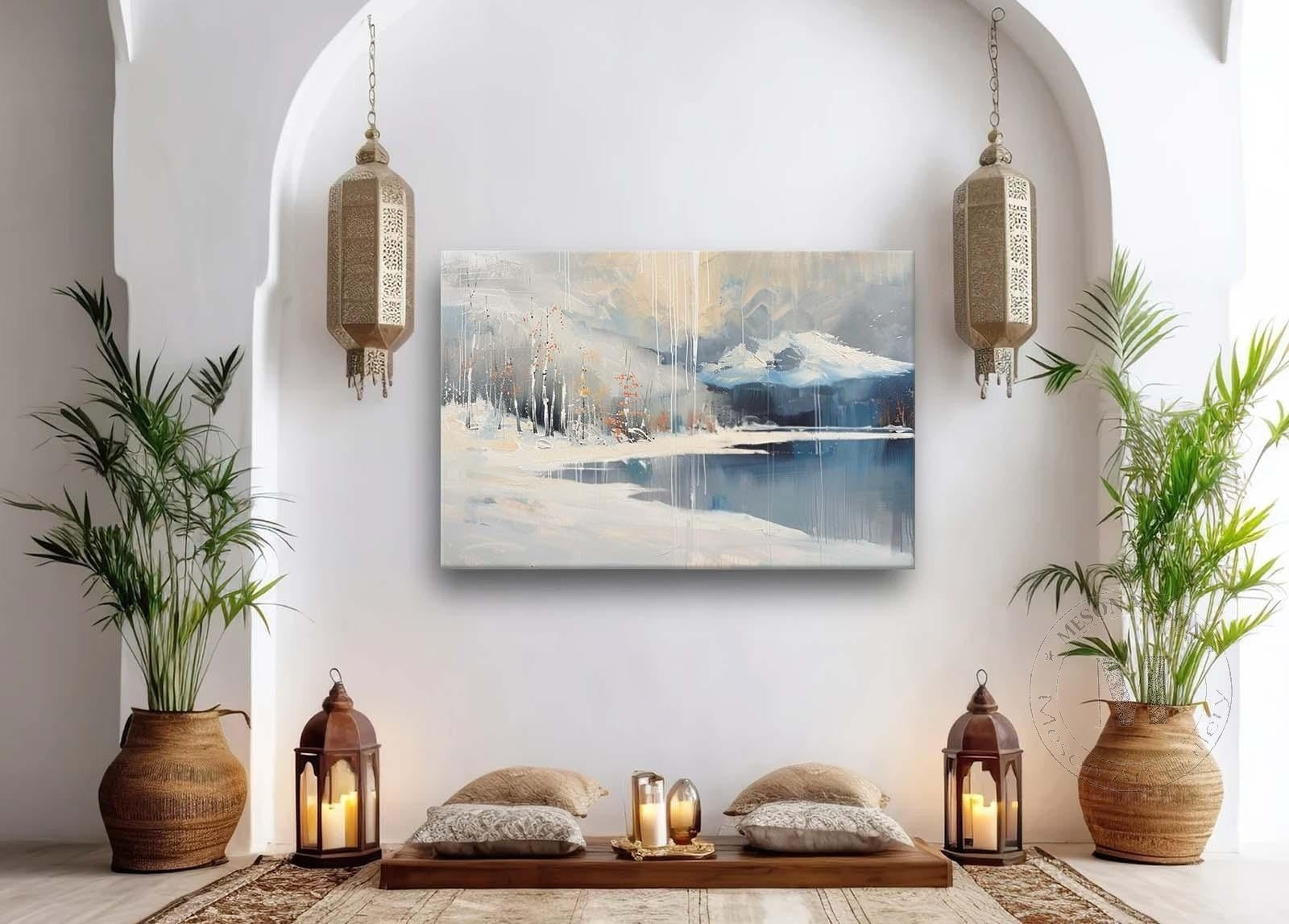Wall Art Horizontal Winter Mountain Lake