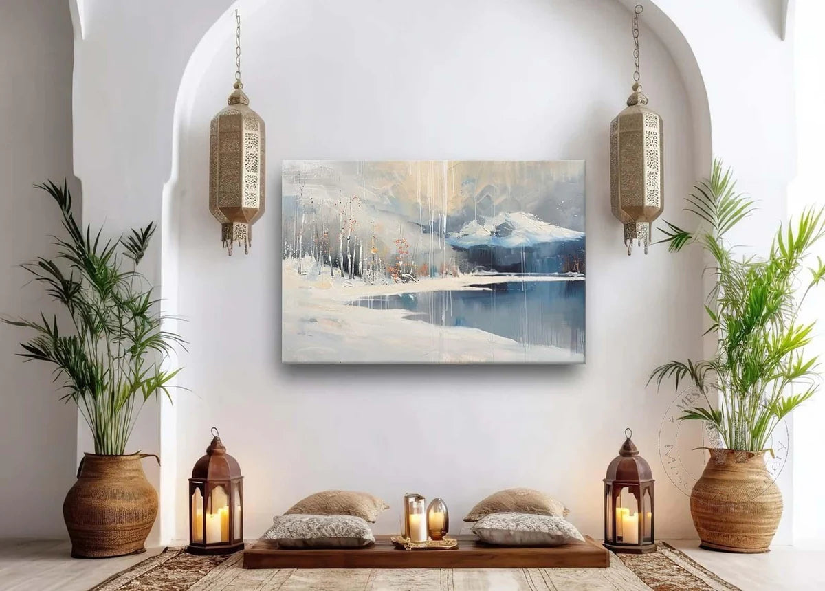 Wall Art Horizontal Winter Mountain Lake