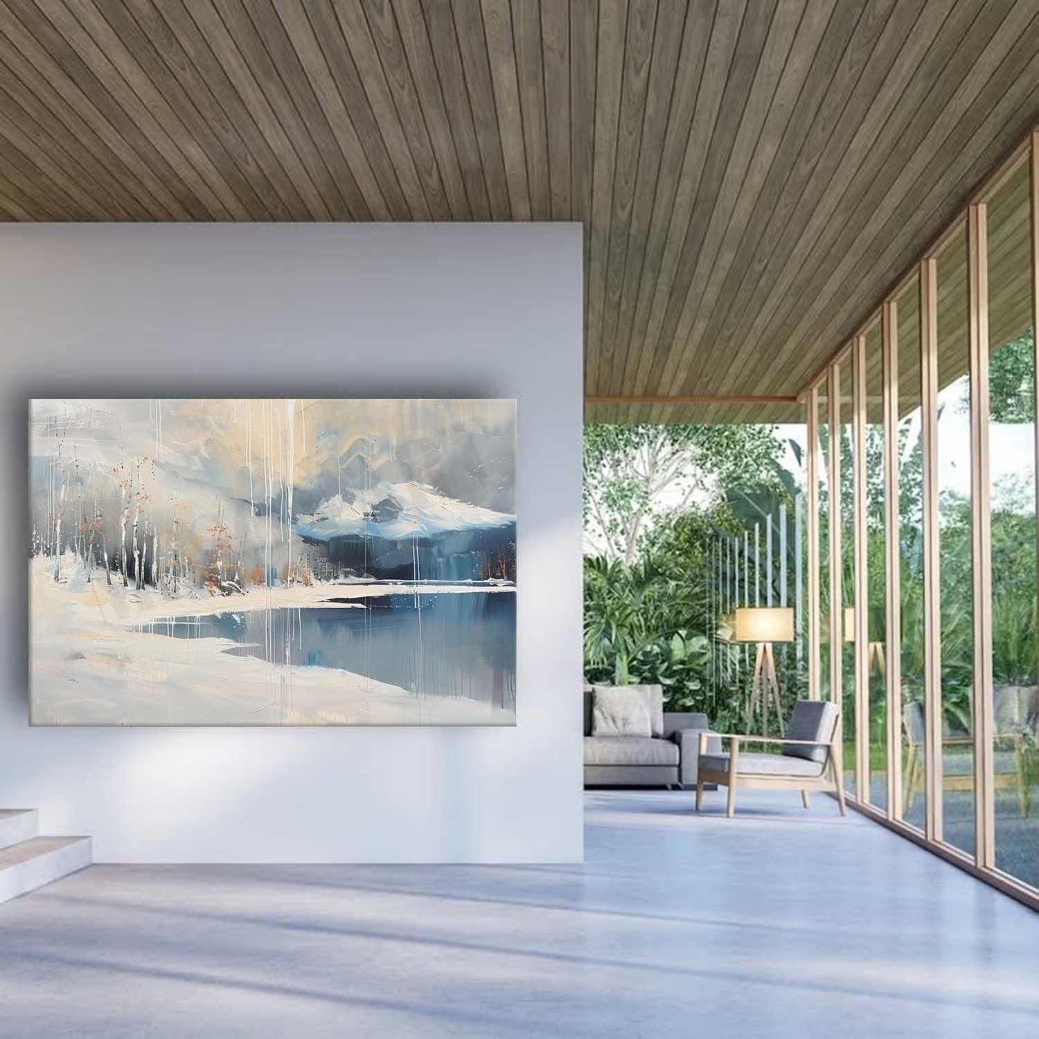 Wall Art Horizontal Winter Mountain Lake