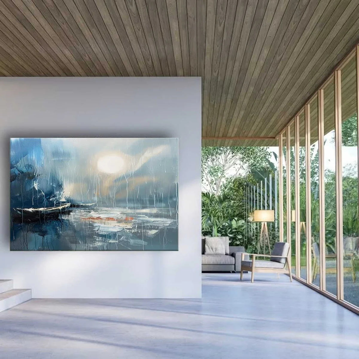 Wall Art Horizontal Moonlit Fishing