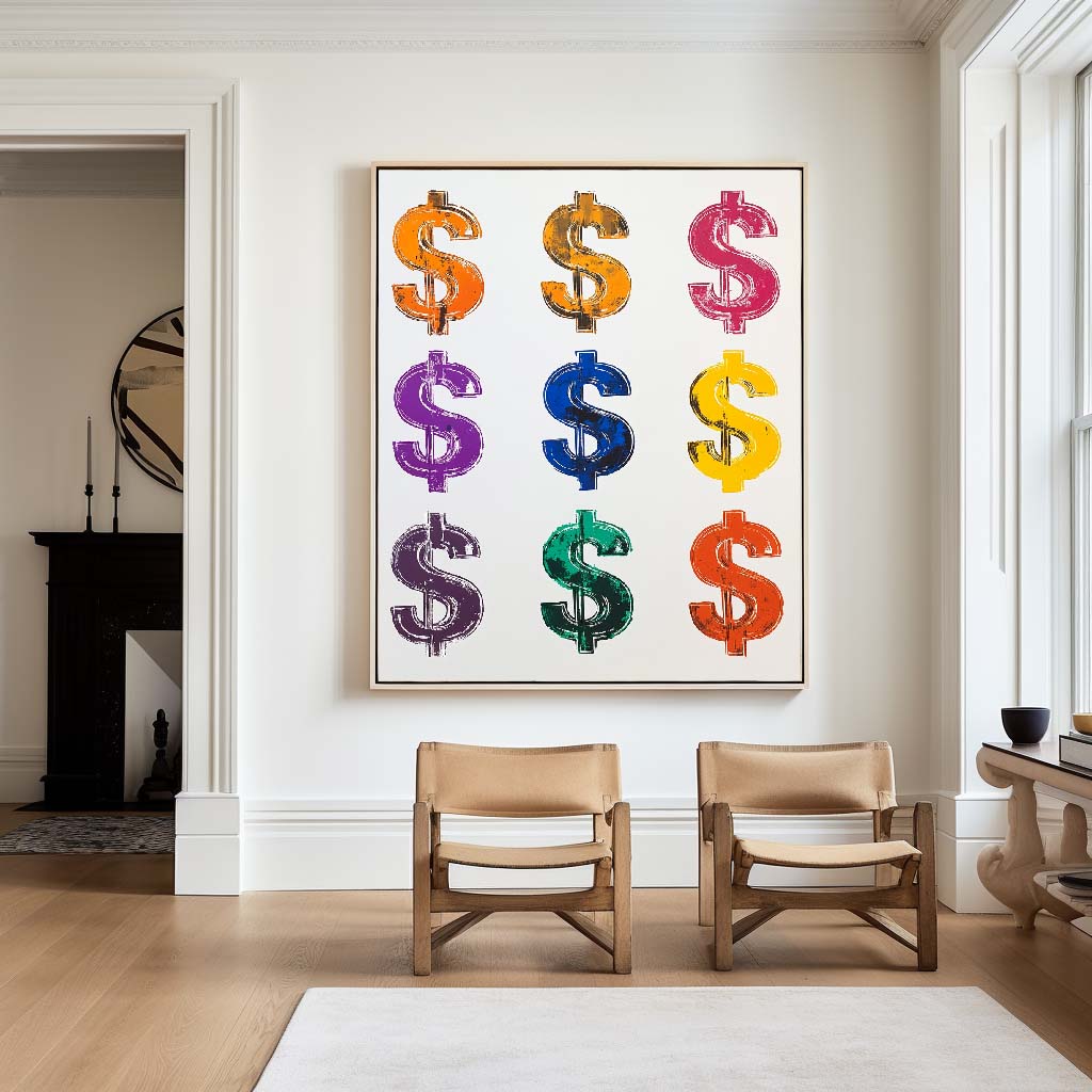 Retro Pop Dollar Canvas Wall Art Print
