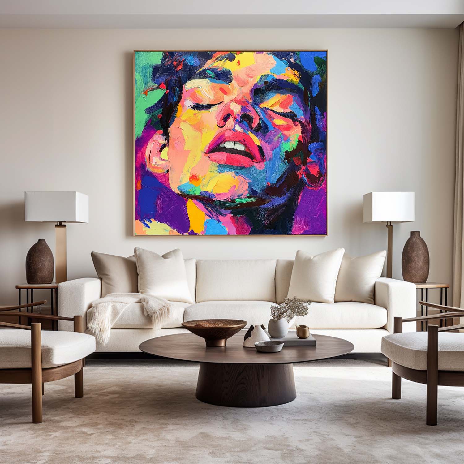Modern Textured Man Portrait Canvas Art