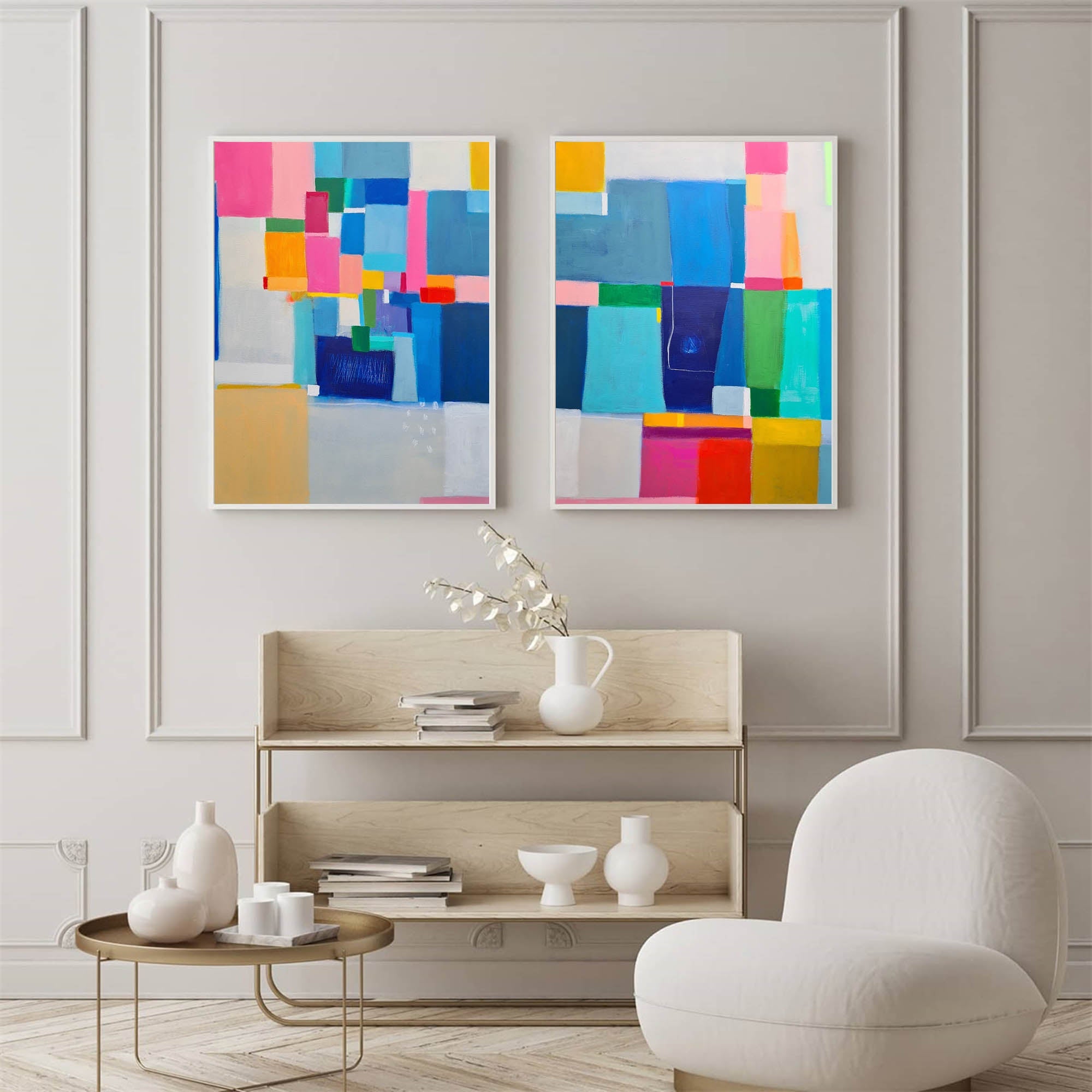 Wall Art Abstract Geometric Color Block Lyrical