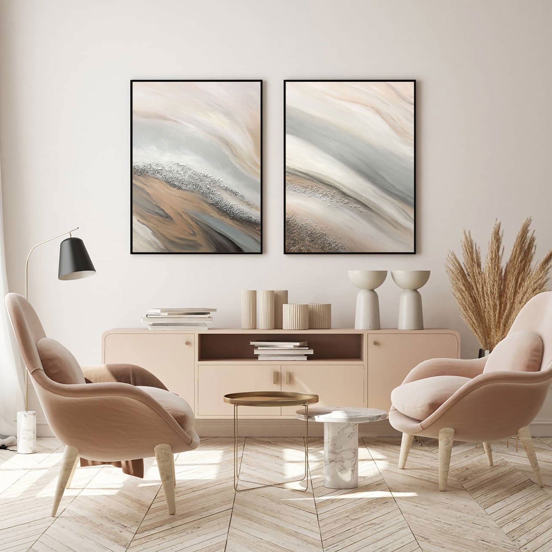 Beige Abstract Art ABAO31 - Neutralighting