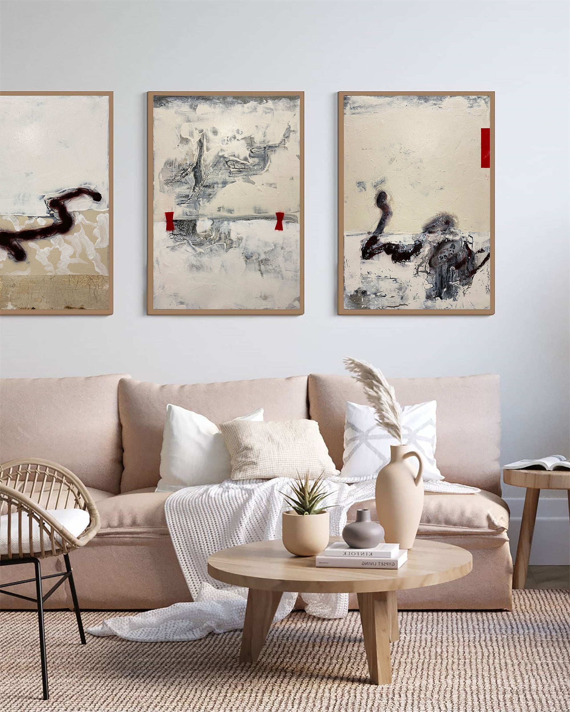Beige Textured Abstract Art ABAO20 - Neutralighting