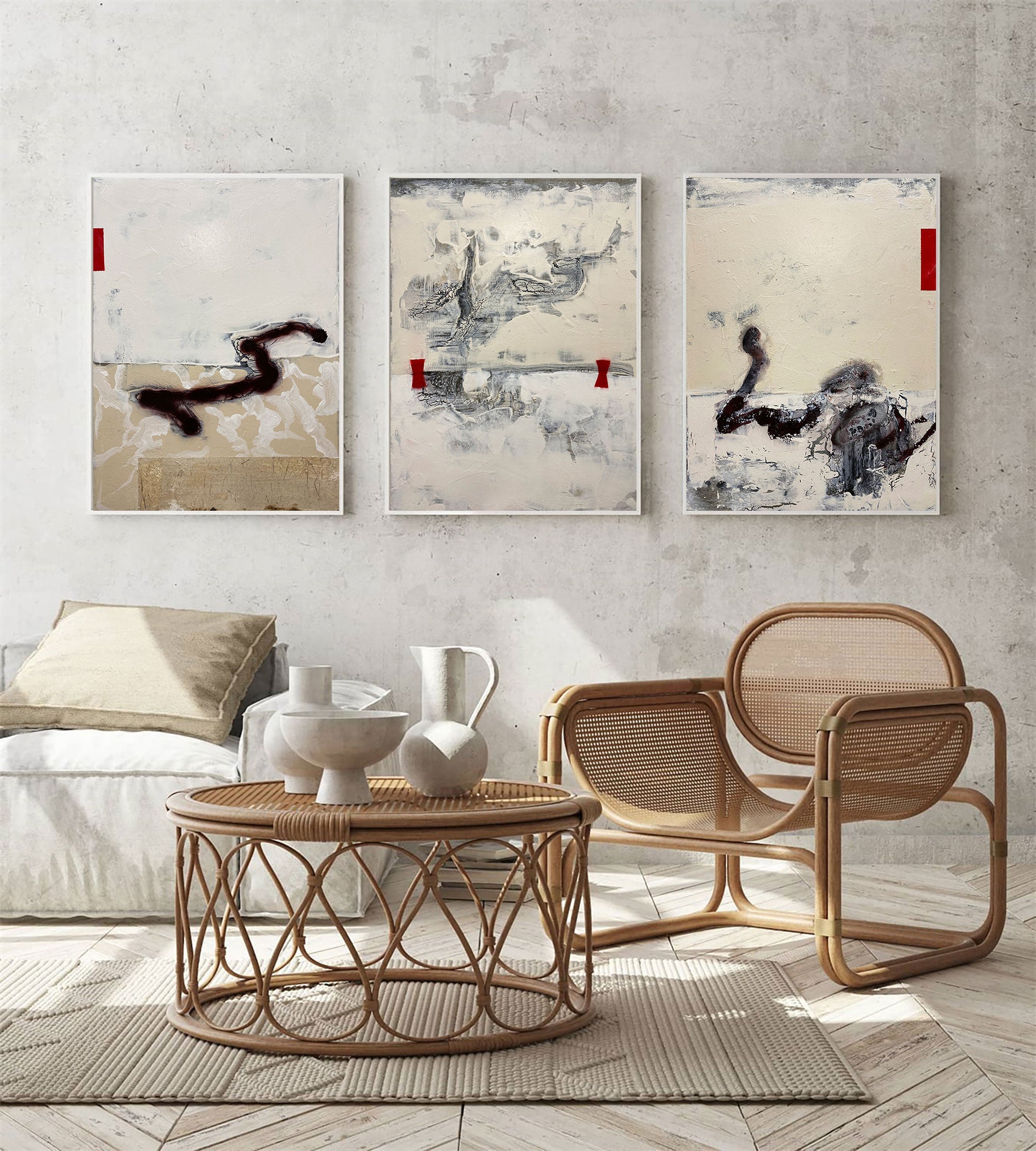 Beige Textured Abstract Art ABAO20 - Neutralighting