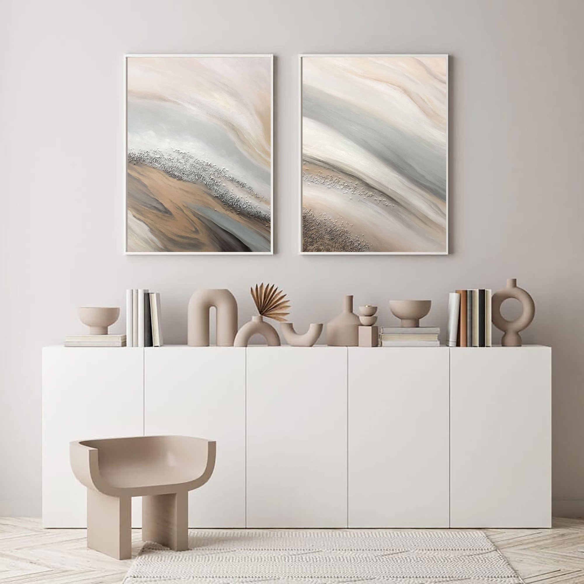 Beige Abstract Art ABAO31 - Neutralighting