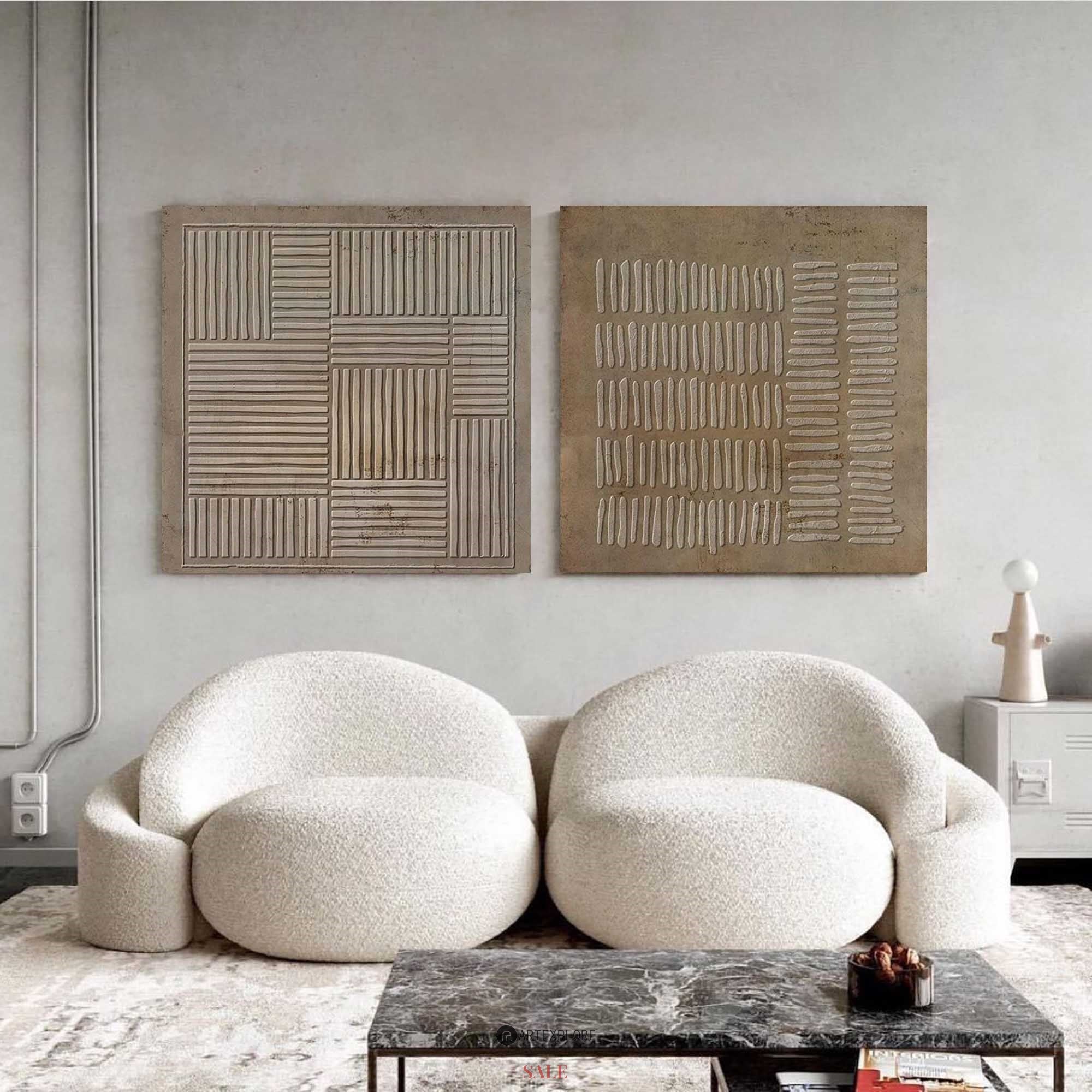 Set of 2 Abstract Art ABAO49 - Neutralighting