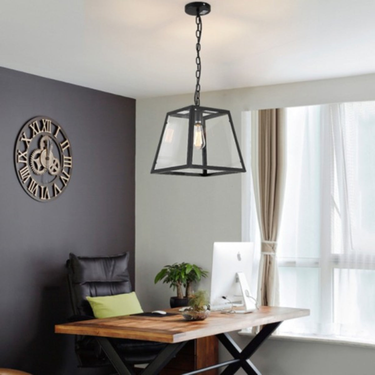 Epoch Industrial LED Modern Pendant Light Black/Glass Metal Kitchen/Bedroom/Living Room - Neutralighting