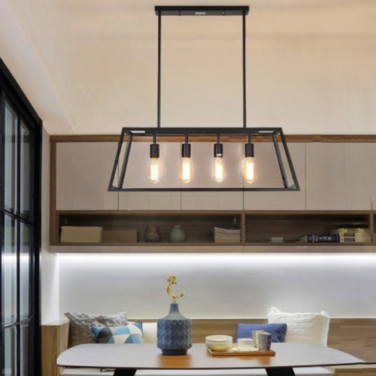Epoch Industrial LED Modern Pendant Light Black/Glass Metal Kitchen/Bedroom/Living Room - Neutralighting