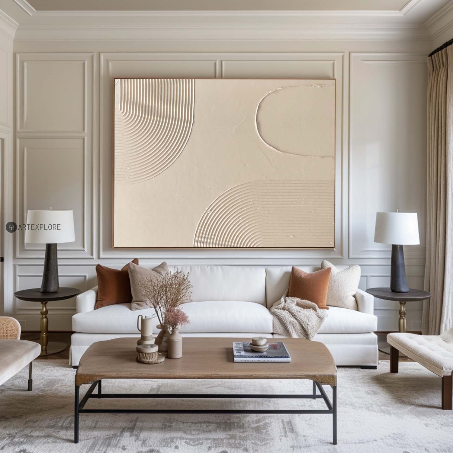 Sculptural Ripple Pattern Modern Painting