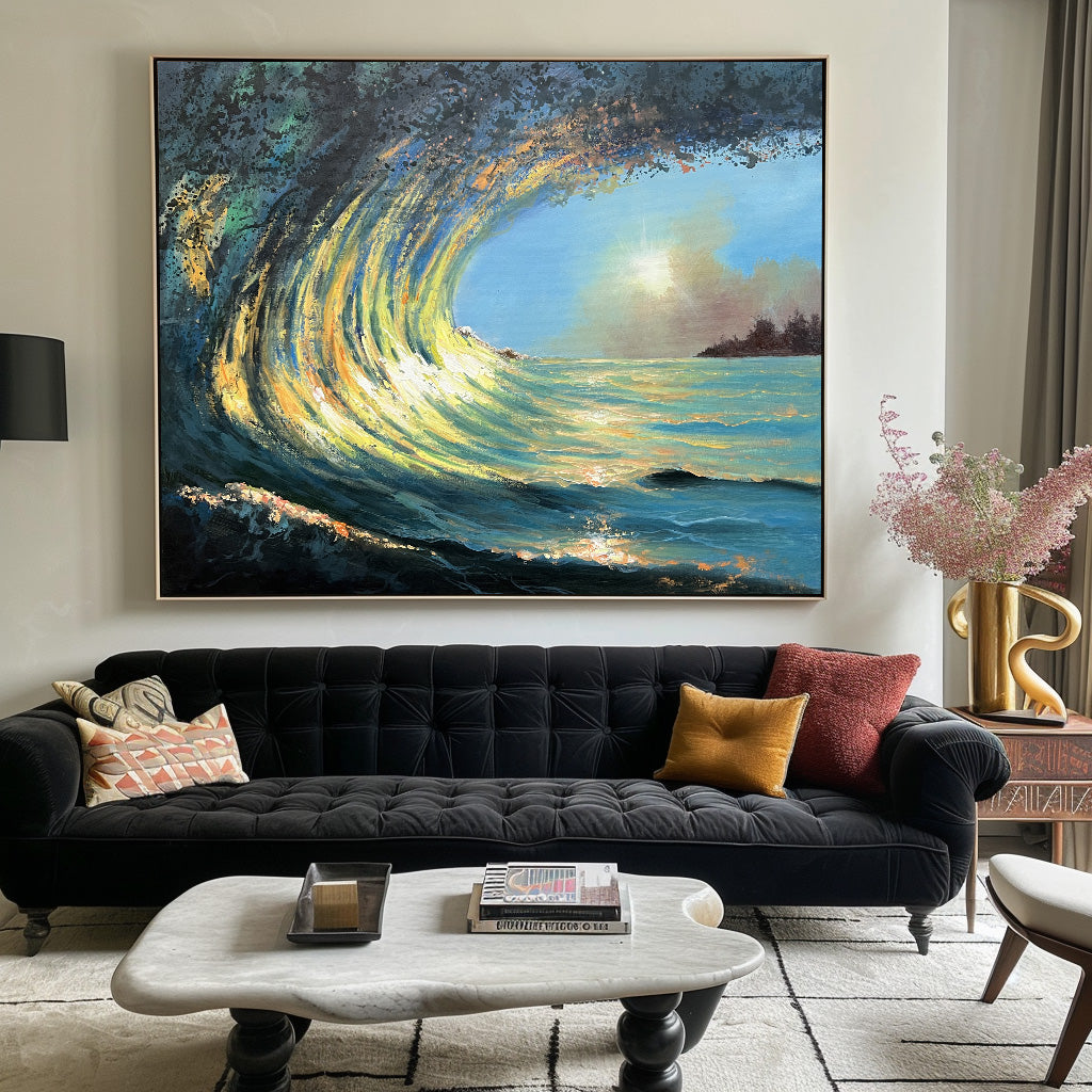 Sunrise And Wave Landscapes Painting ABSH43 - Neutralighting