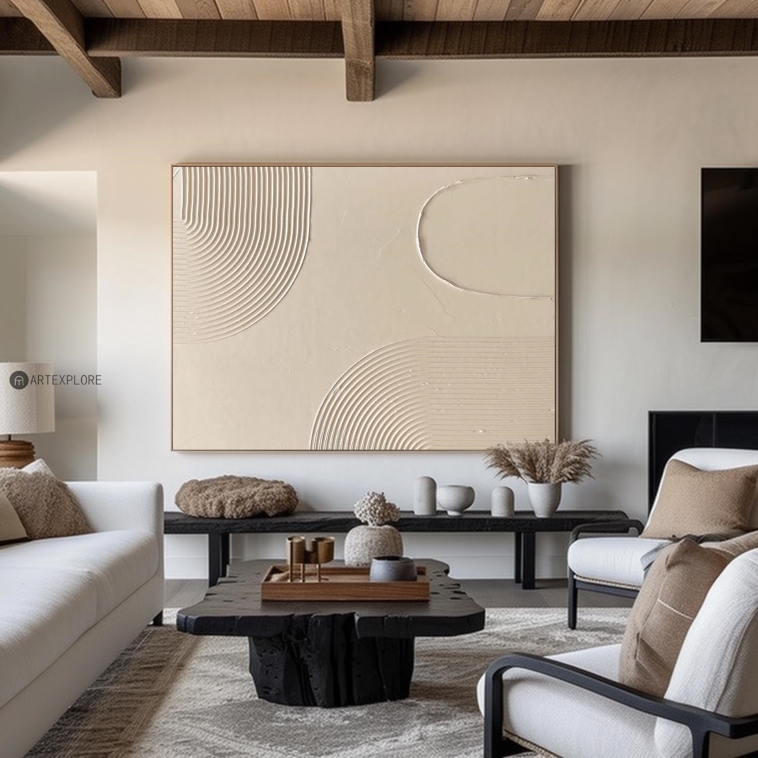Sculptural Ripple Pattern Modern Painting