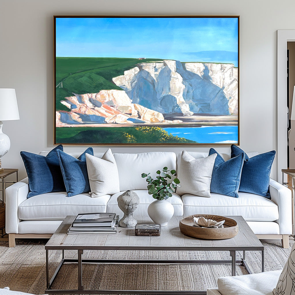 Coastal White Cliffs Landscape Canvas Wall Art