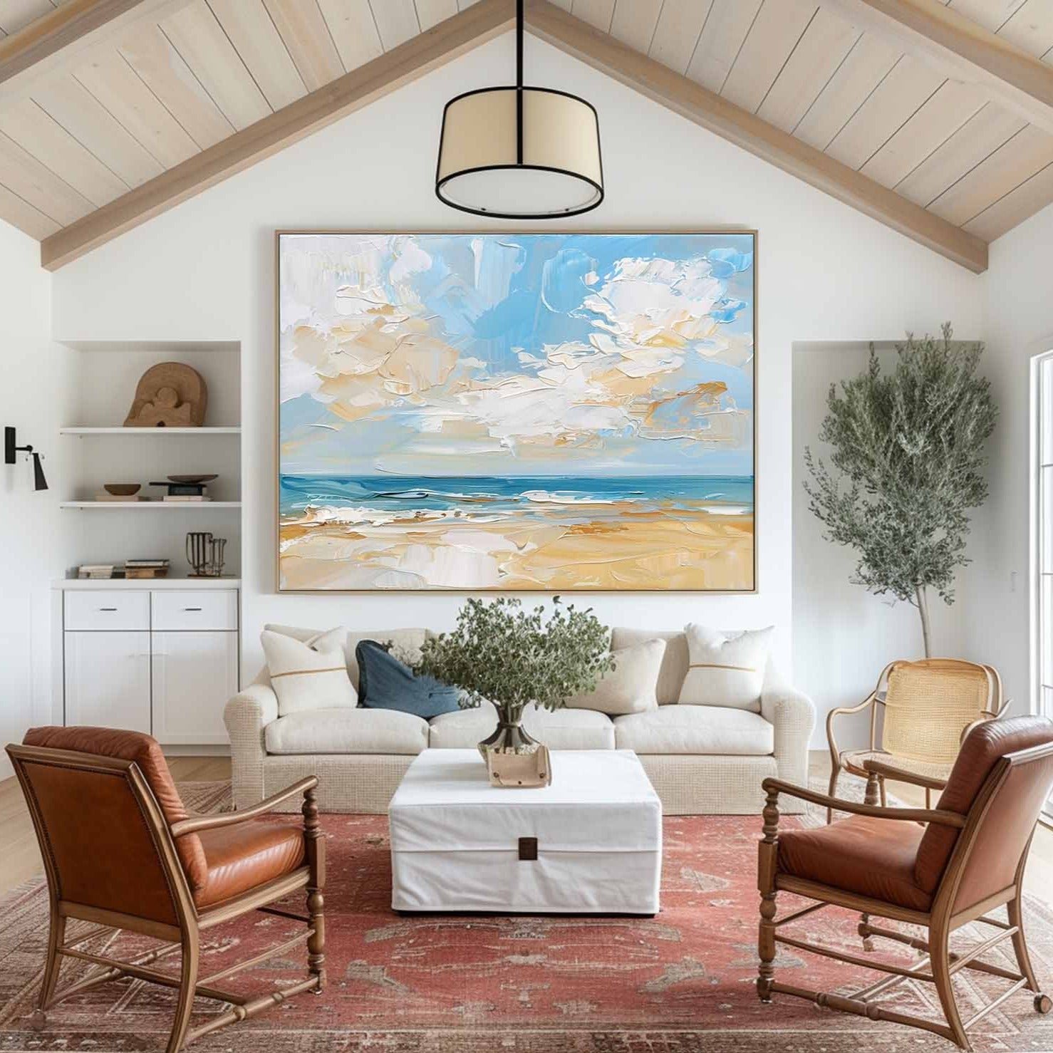 Abstract Coastal Seascape Painting