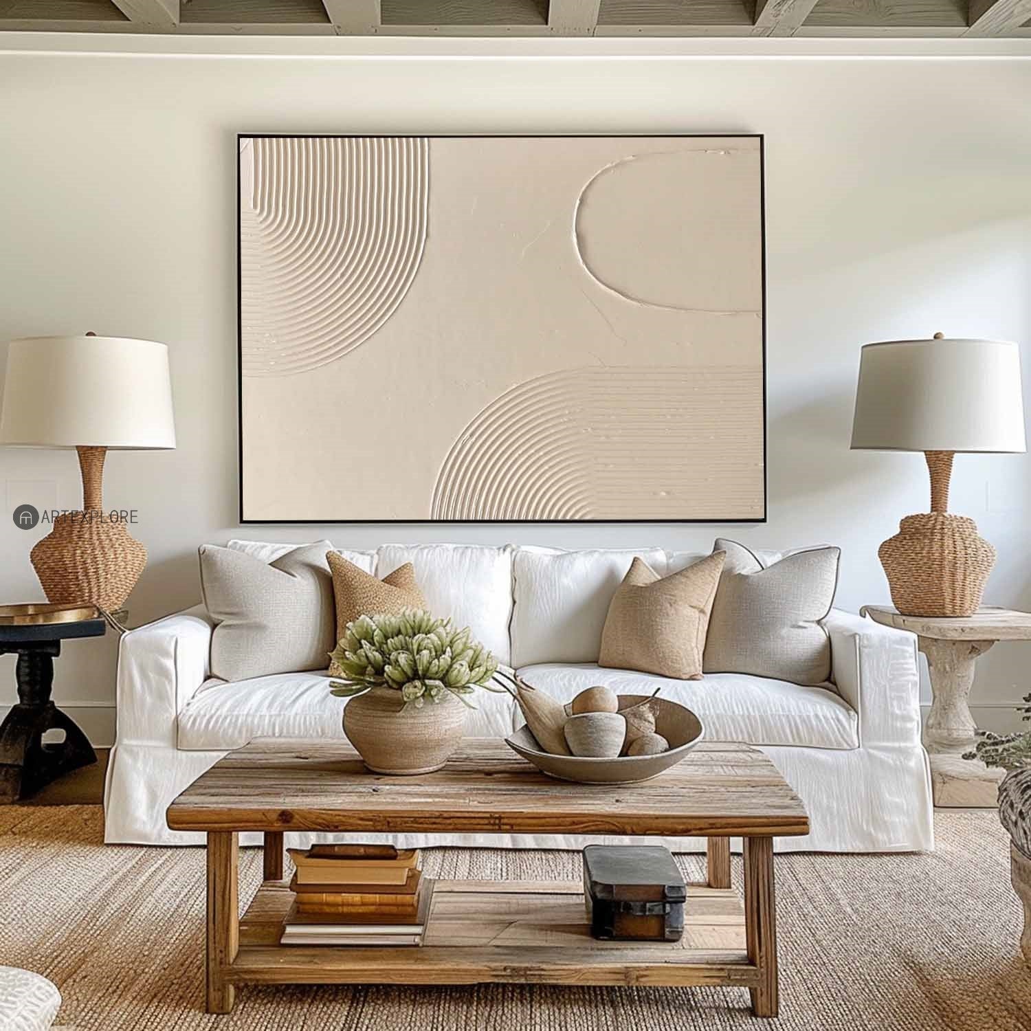 Sculptural Ripple Pattern Modern Painting