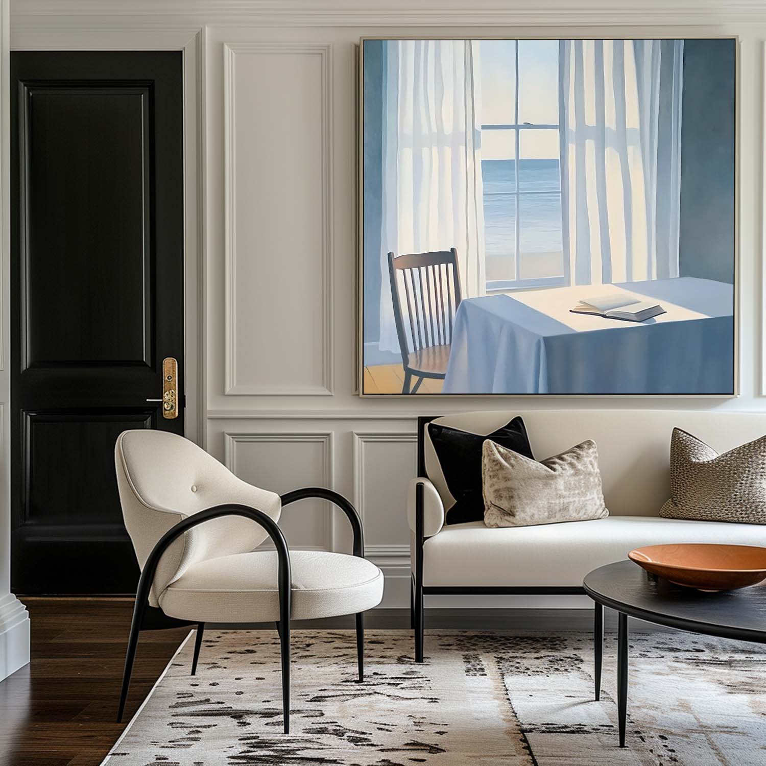 Coastal Window View Canvas Wall Art