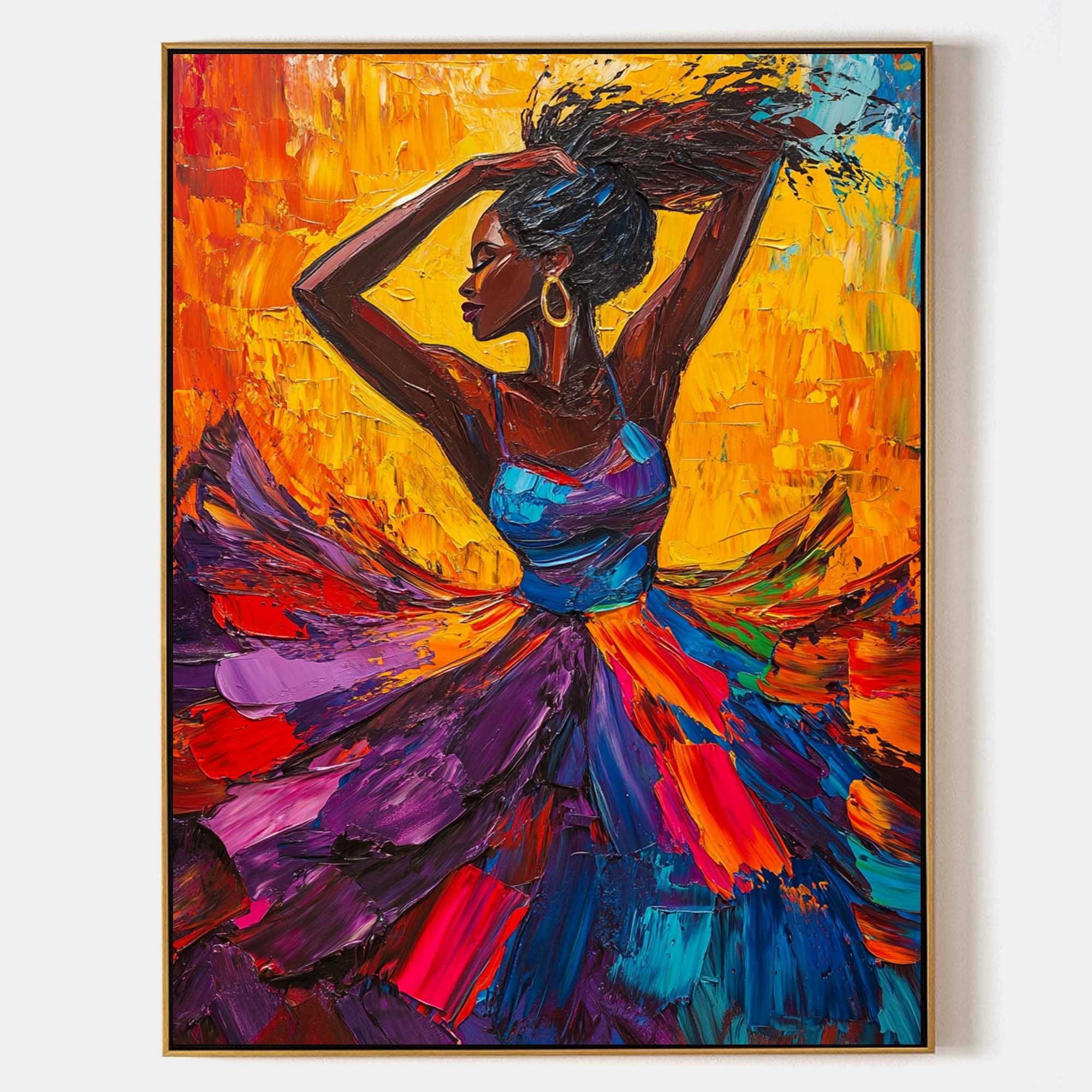 Colorful African Dancer Canvas Wall Art