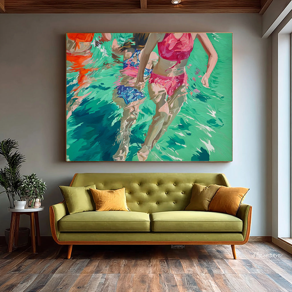 Wall Art People Fresh Joyful Pool Carefree
