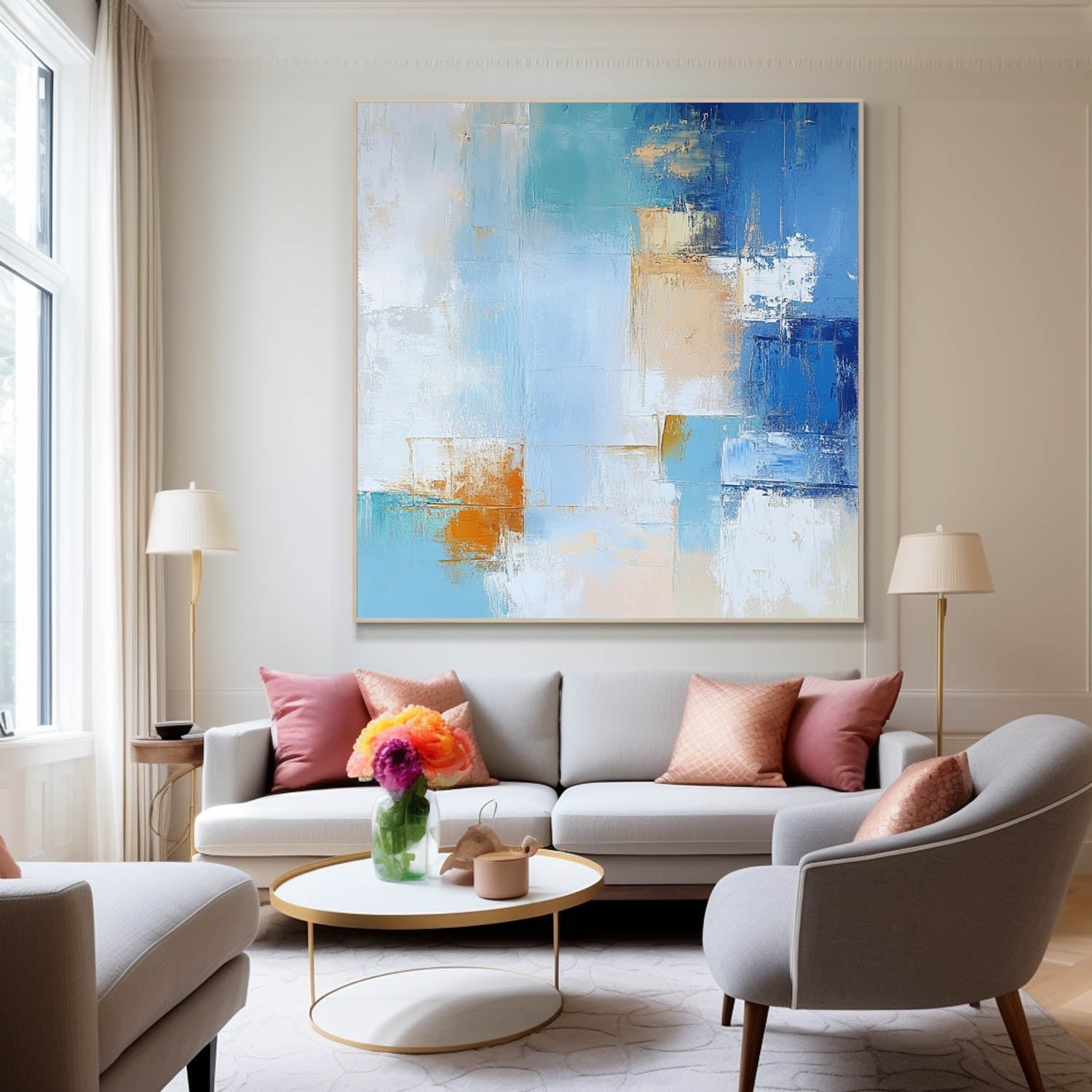 Abstract Canvas Art AB603 - Neutralighting