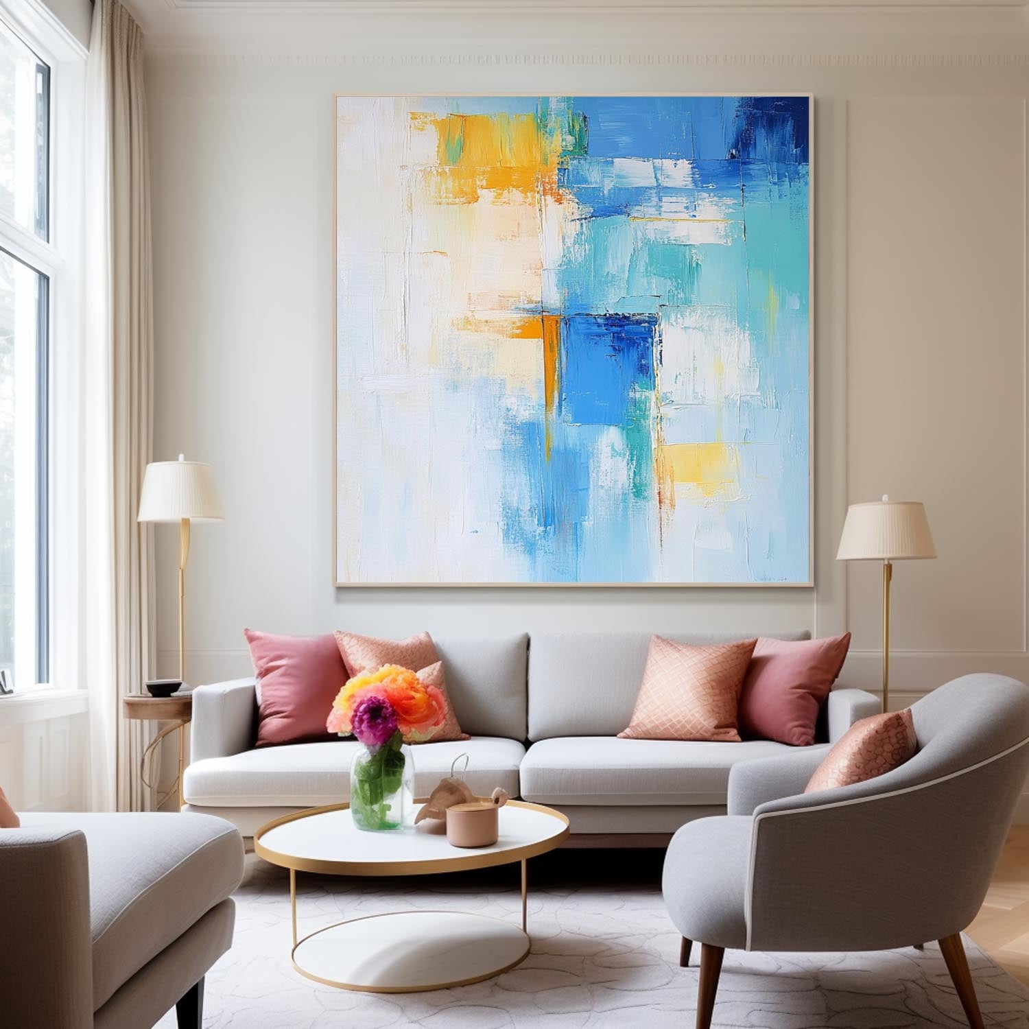 Abstract Canvas Art AB606 - Neutralighting