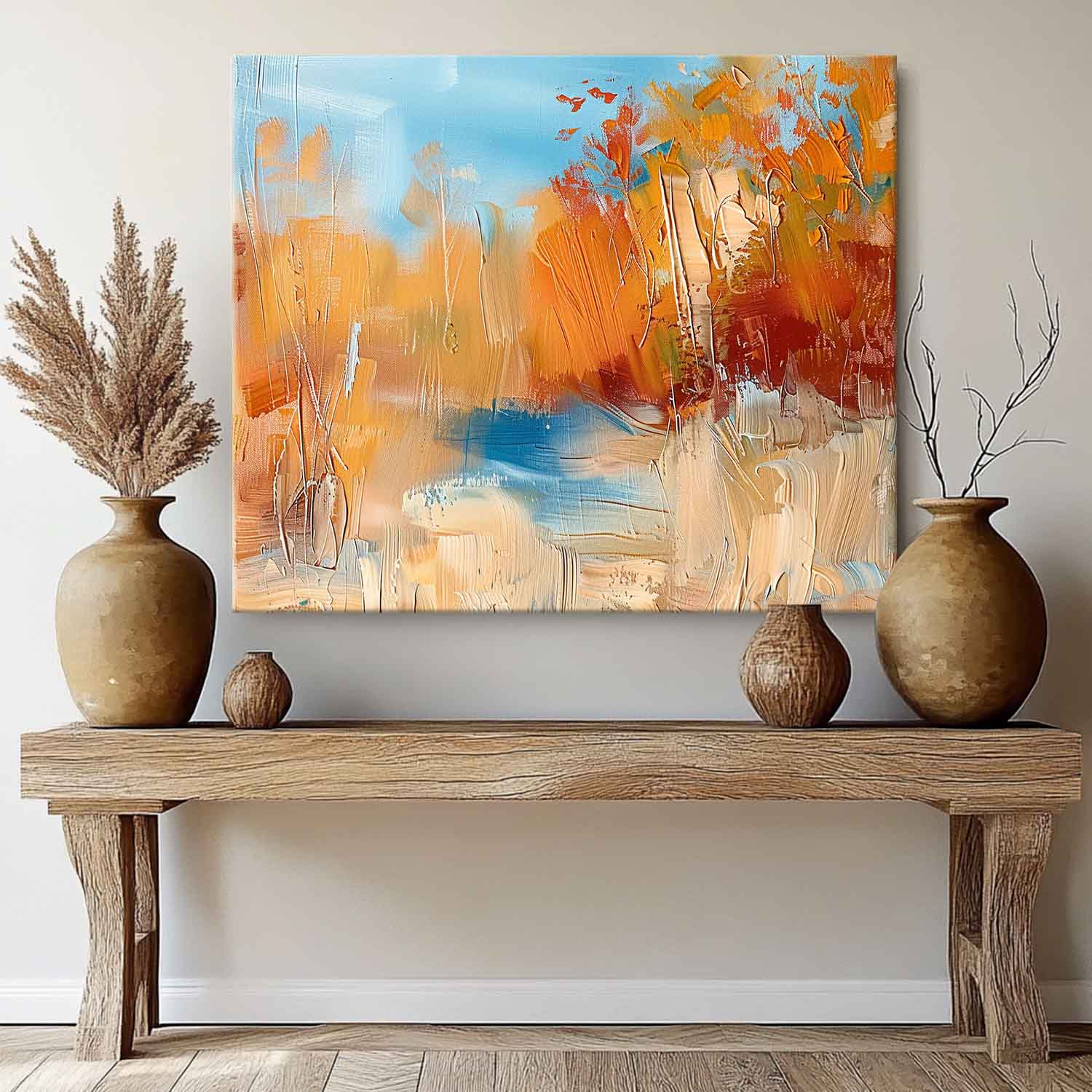 Wall Art Abstract Decor Landscape Impasto Autumn