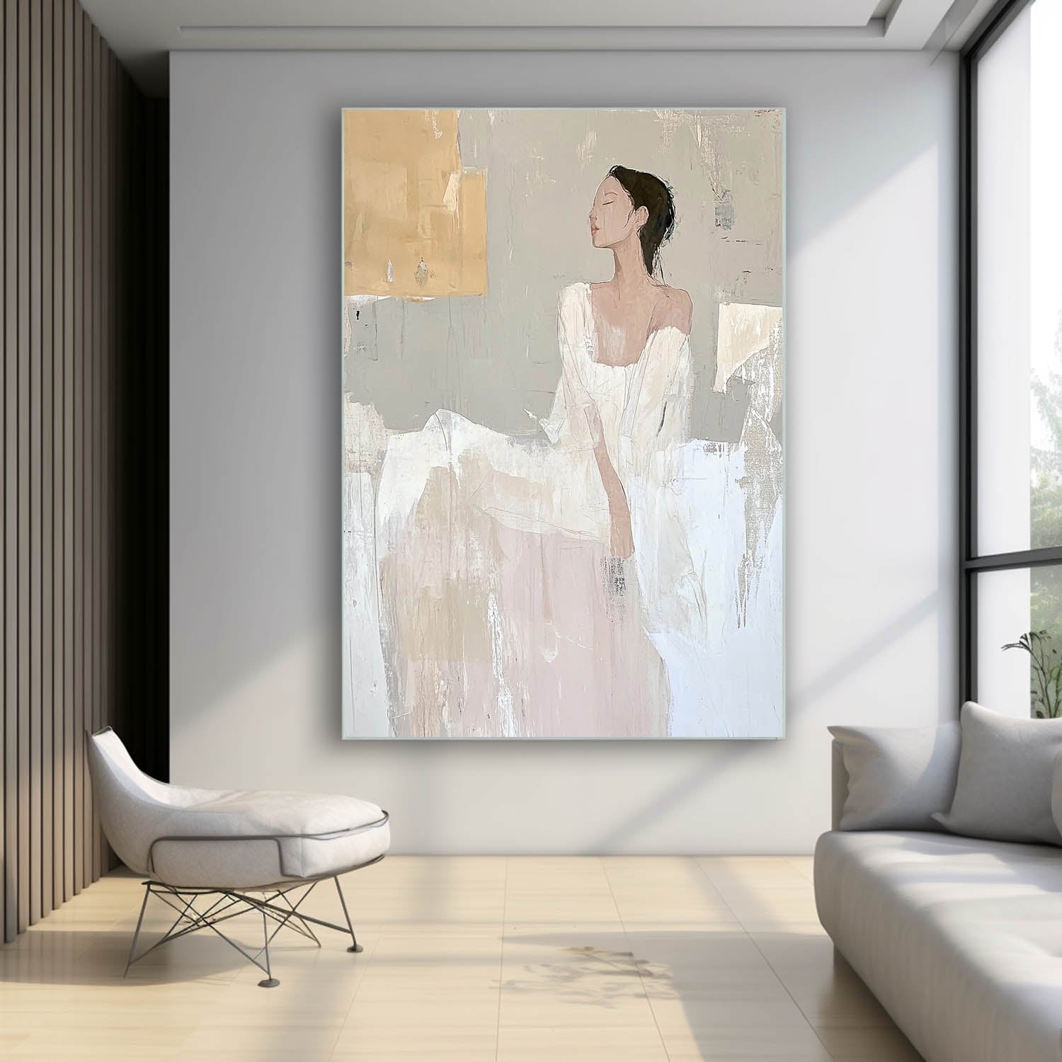 Wall Art Elegant Seated Lady Soft