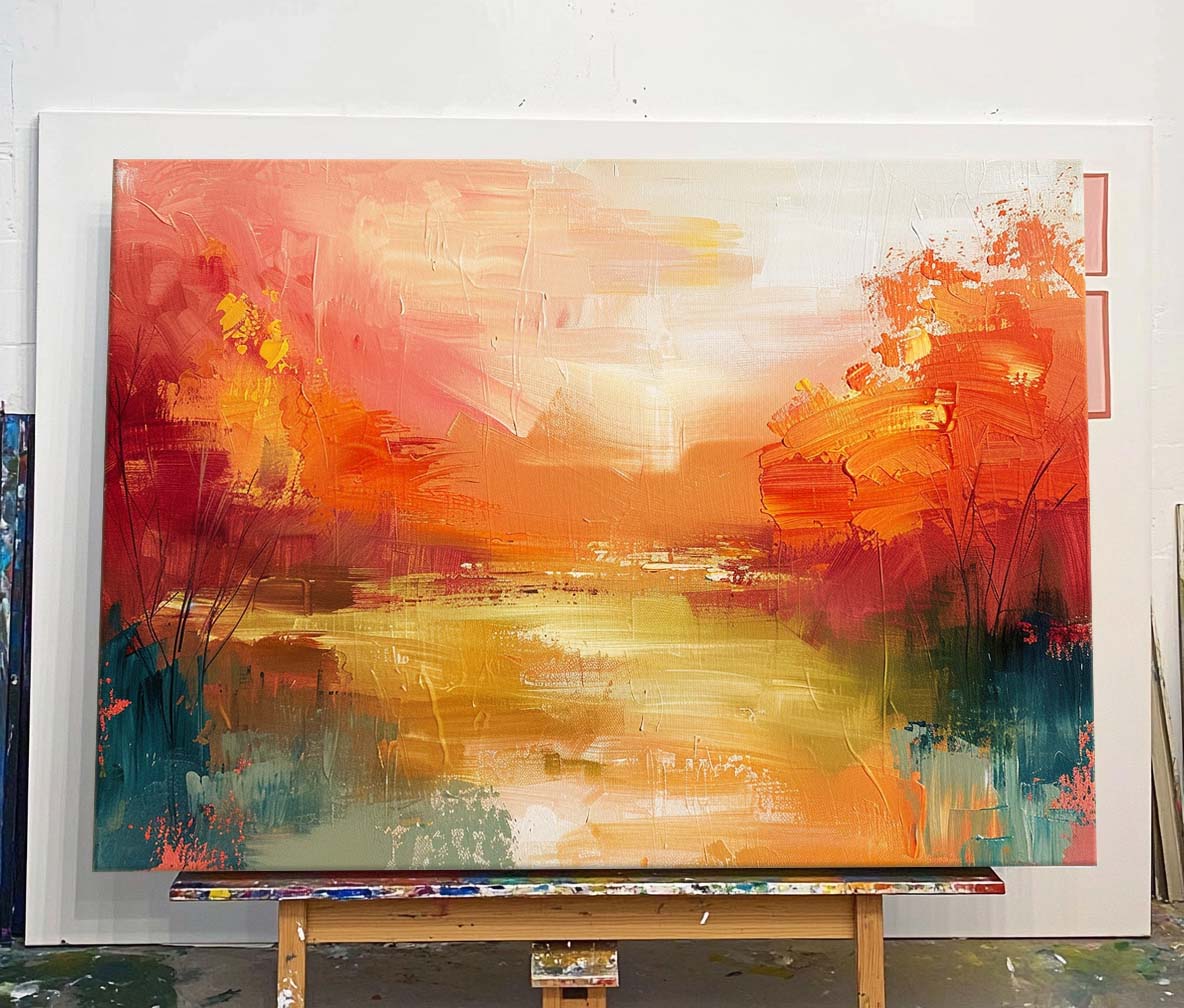 Wall Art Warm Autumn Abstract Landscape