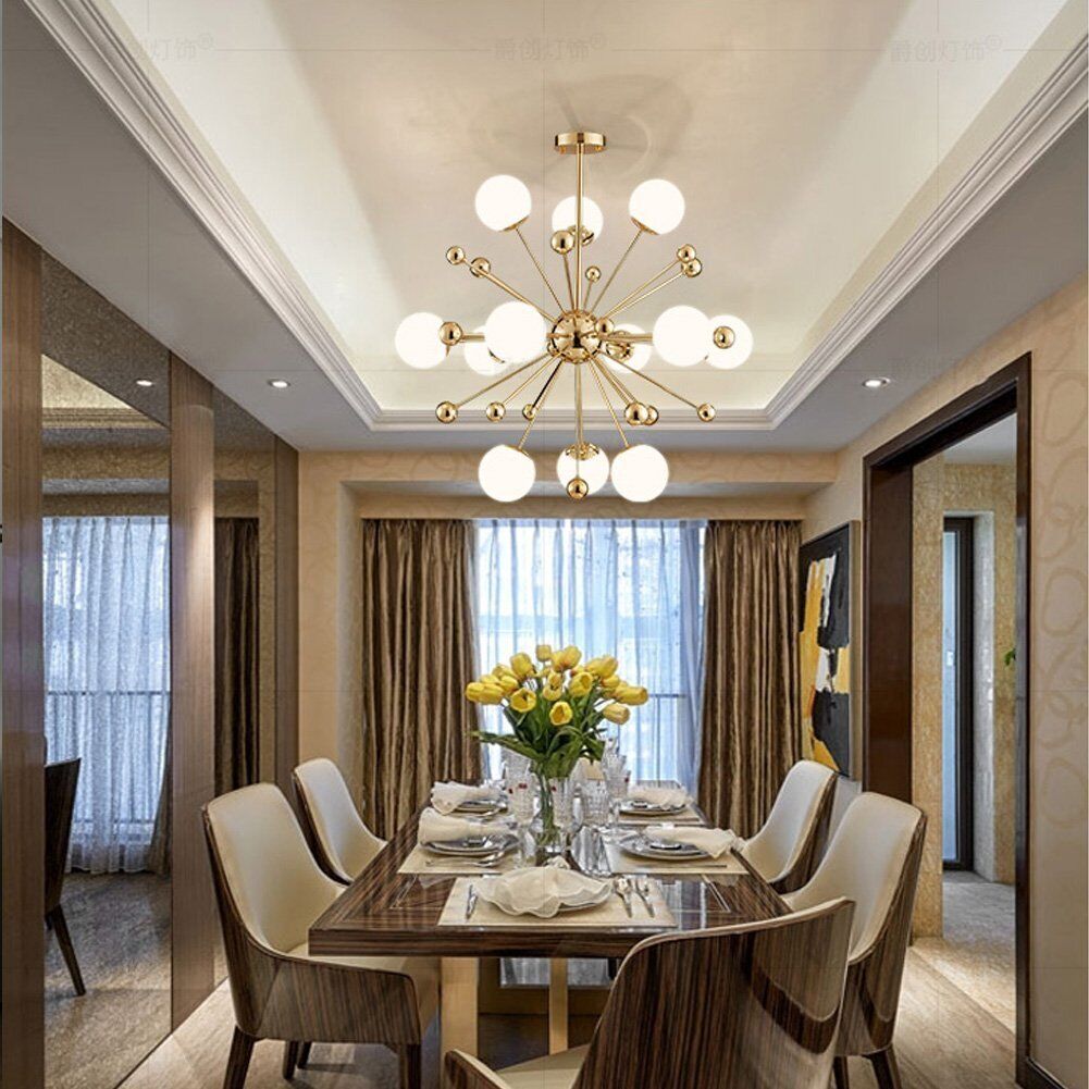 Valentina Nordic Firework LED Chandelier Golden Metal Living Room - Neutralighting