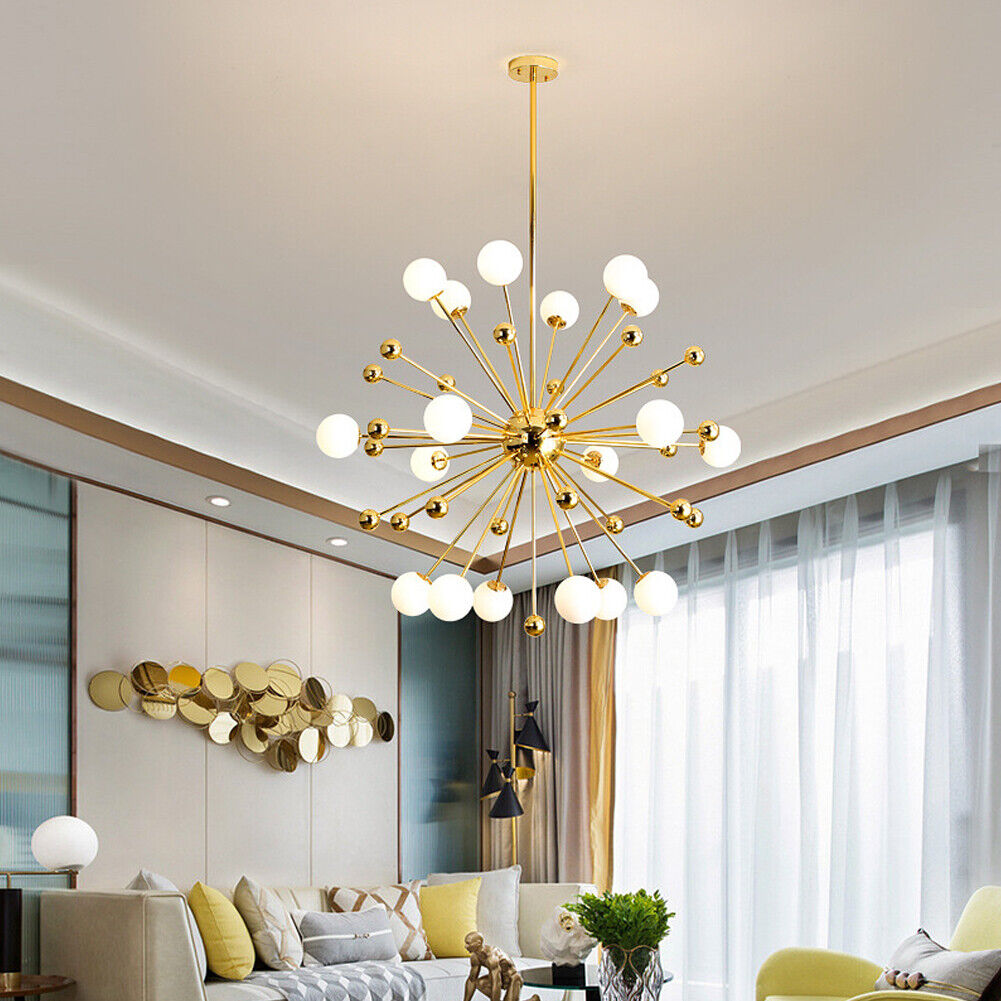 Valentina Nordic Firework LED Chandelier Golden Metal Living Room - Neutralighting