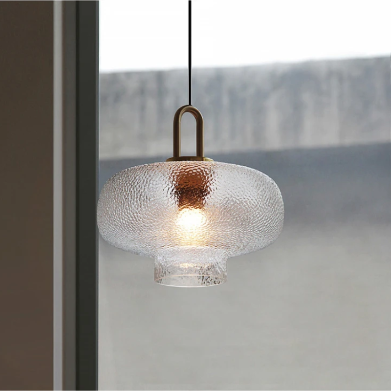 Valentina Minimalist Blown Frosted Clear Glass Pendant Light - Neutralighting