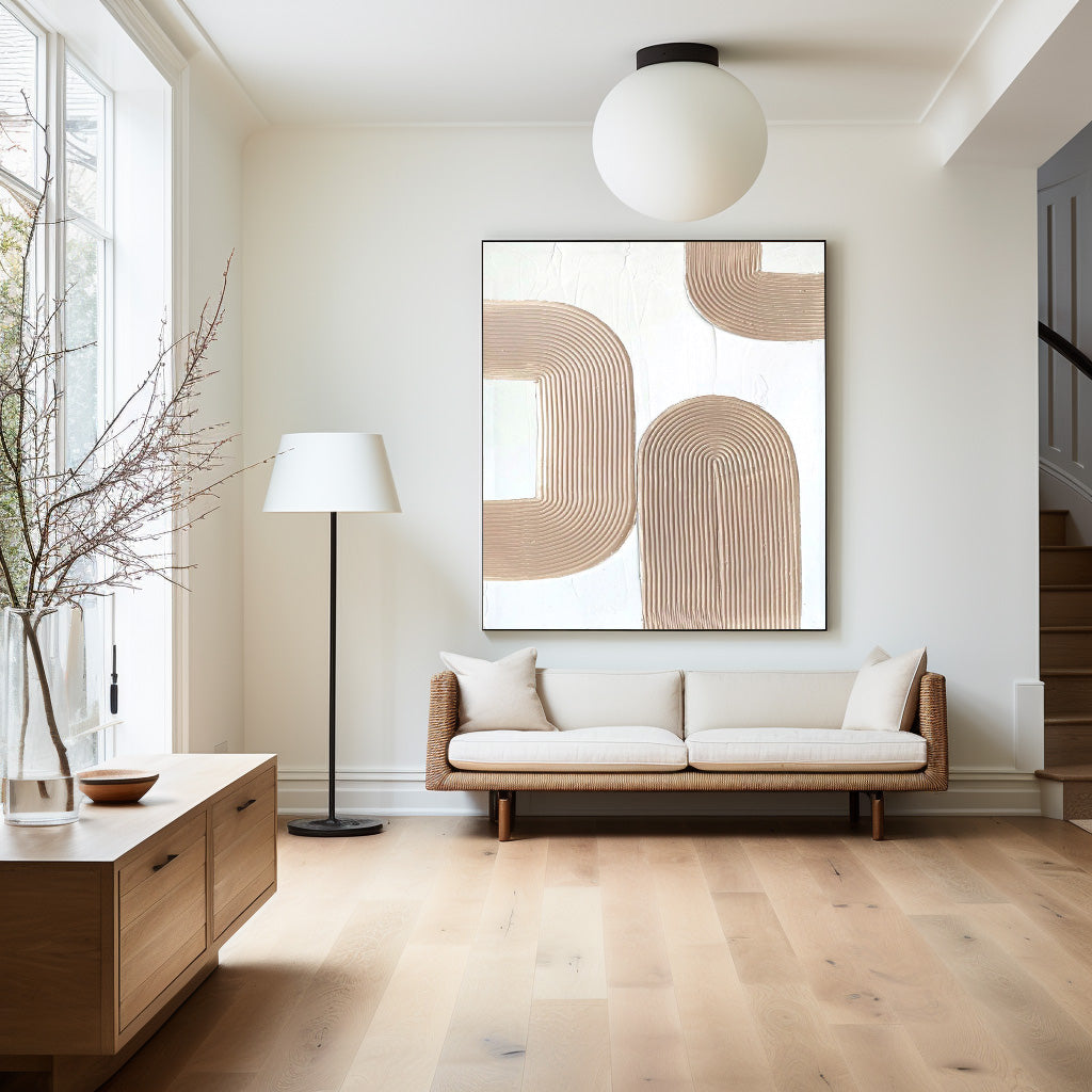 Minimal Neutral Curvilinear Canvas Wall Art