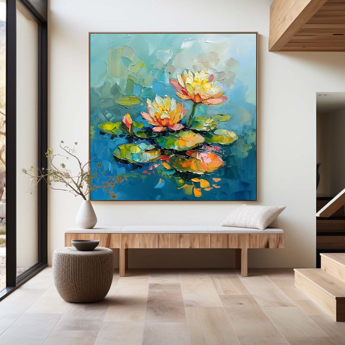 Colorful Lotus Flower Abstract Painting