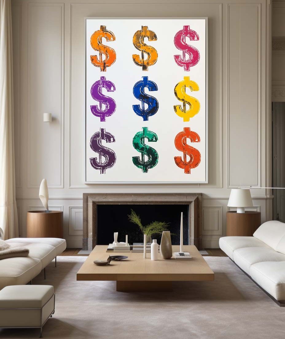 Retro Pop Dollar Canvas Wall Art Print