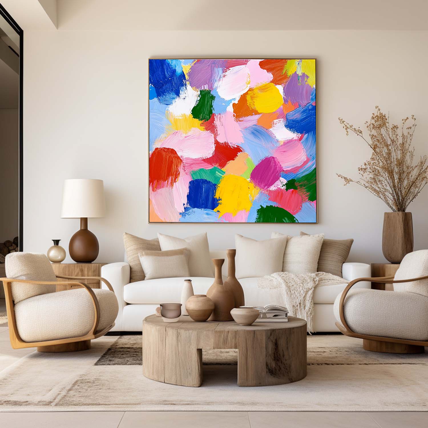 Bright Abstract Expression Canvas Wall Art