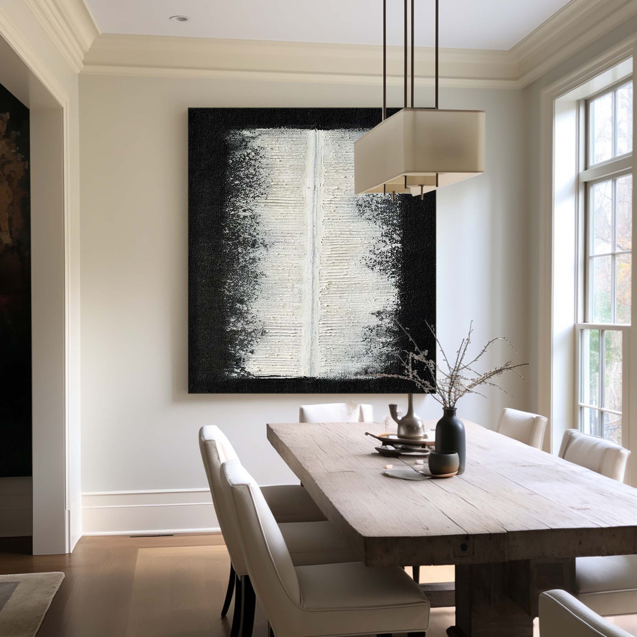Black‑White Square Textured‑Block Monochrome Artwork