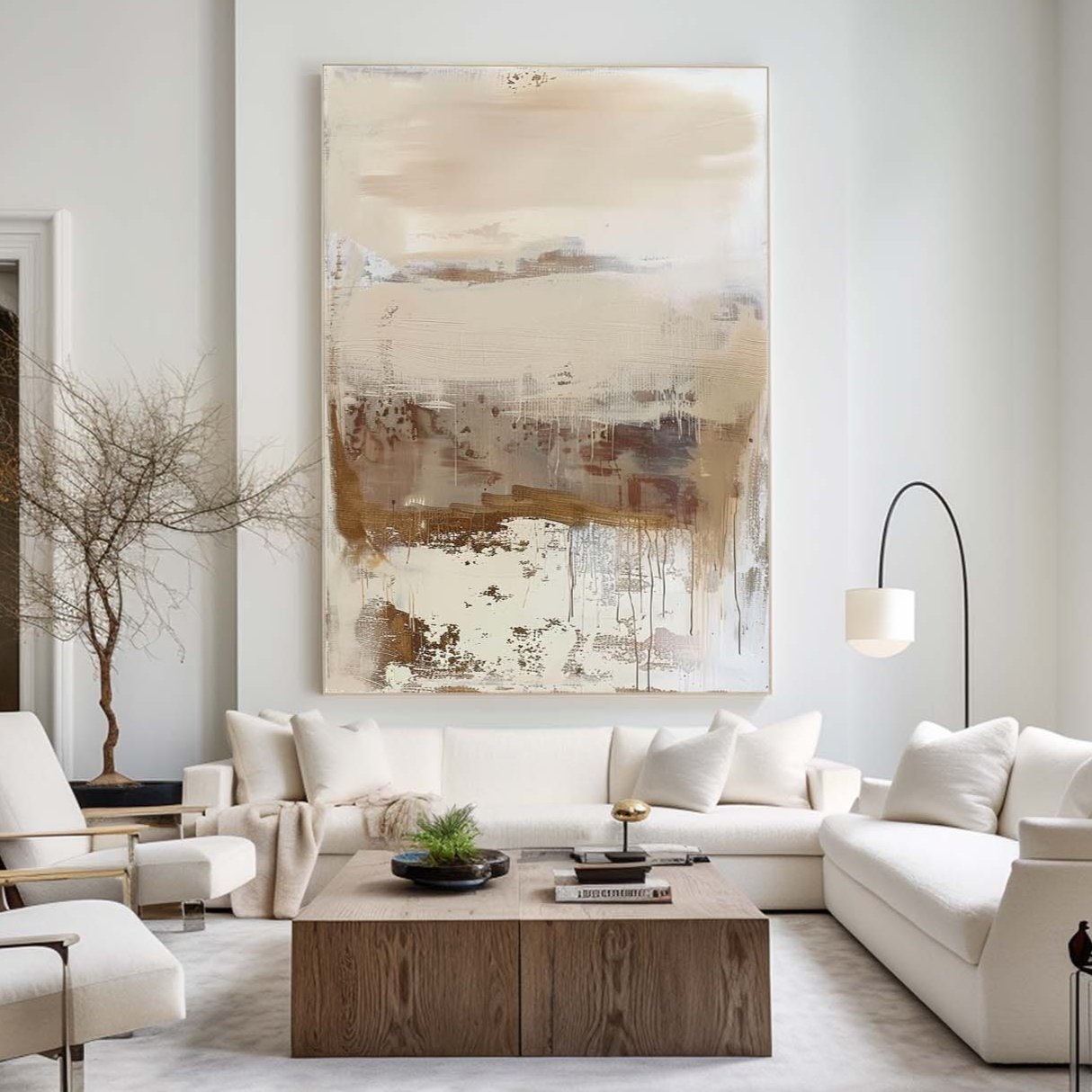 Misty Earth Horizon Abstract Painting