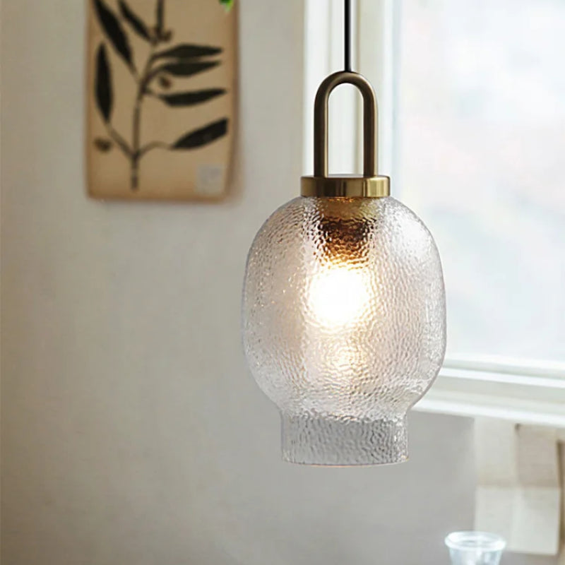 Valentina Minimalist Blown Frosted Clear Glass Pendant Light - Neutralighting