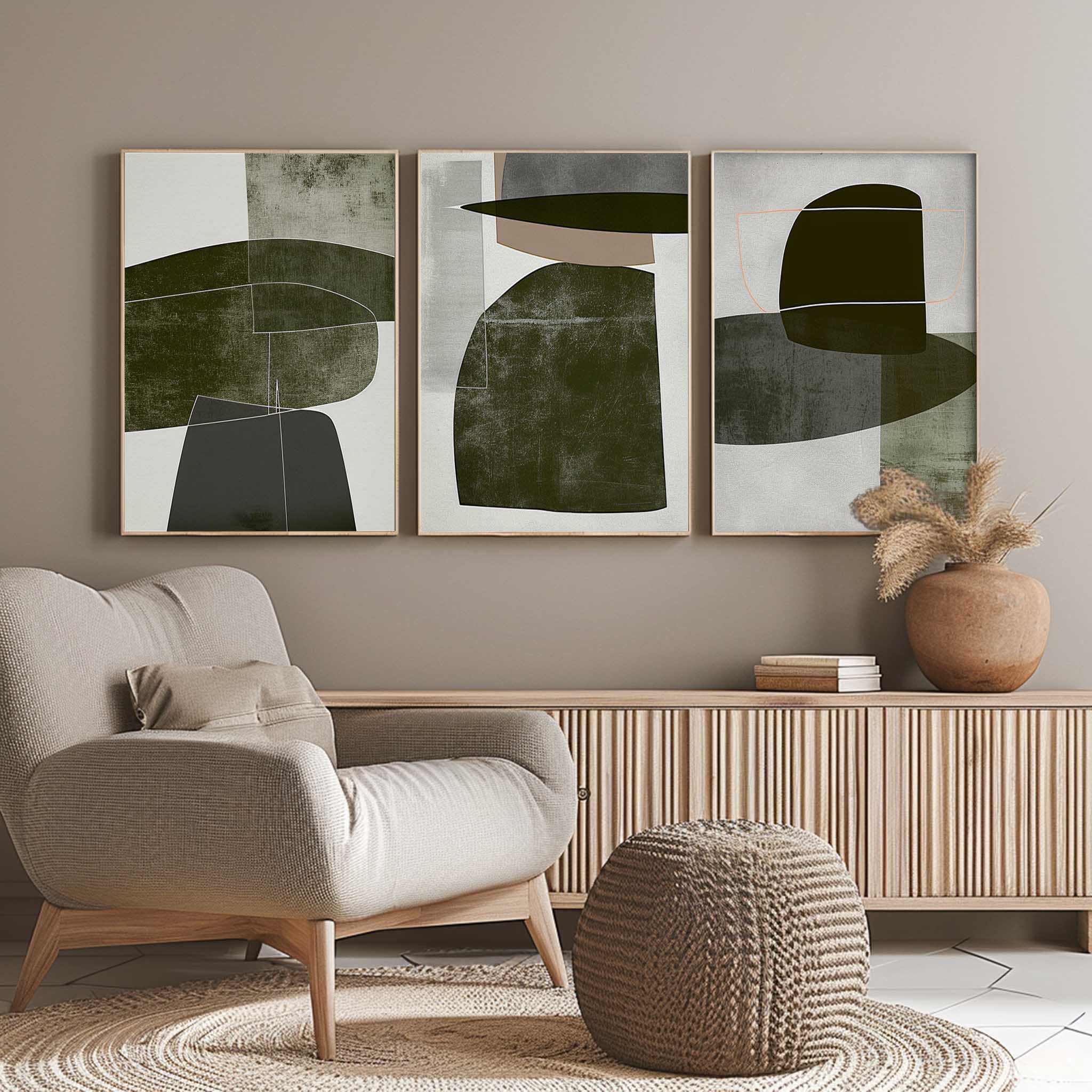 Wall Art Abstract Geometric Elegant Raw