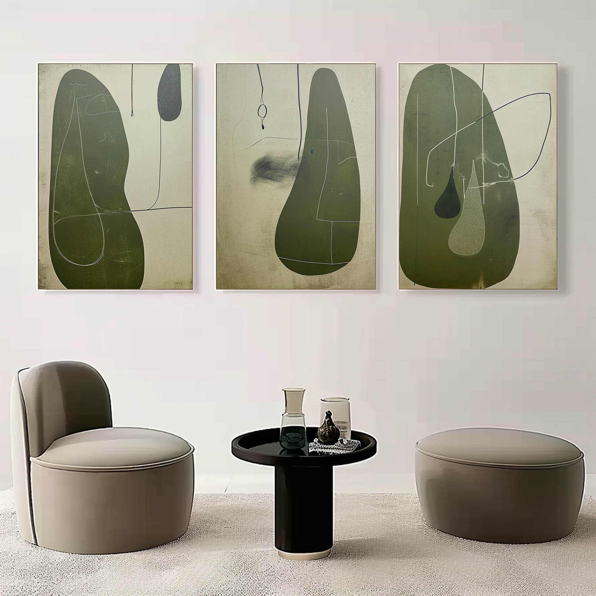 Abstract Painting Set of 3 SP148 - Neutralighting